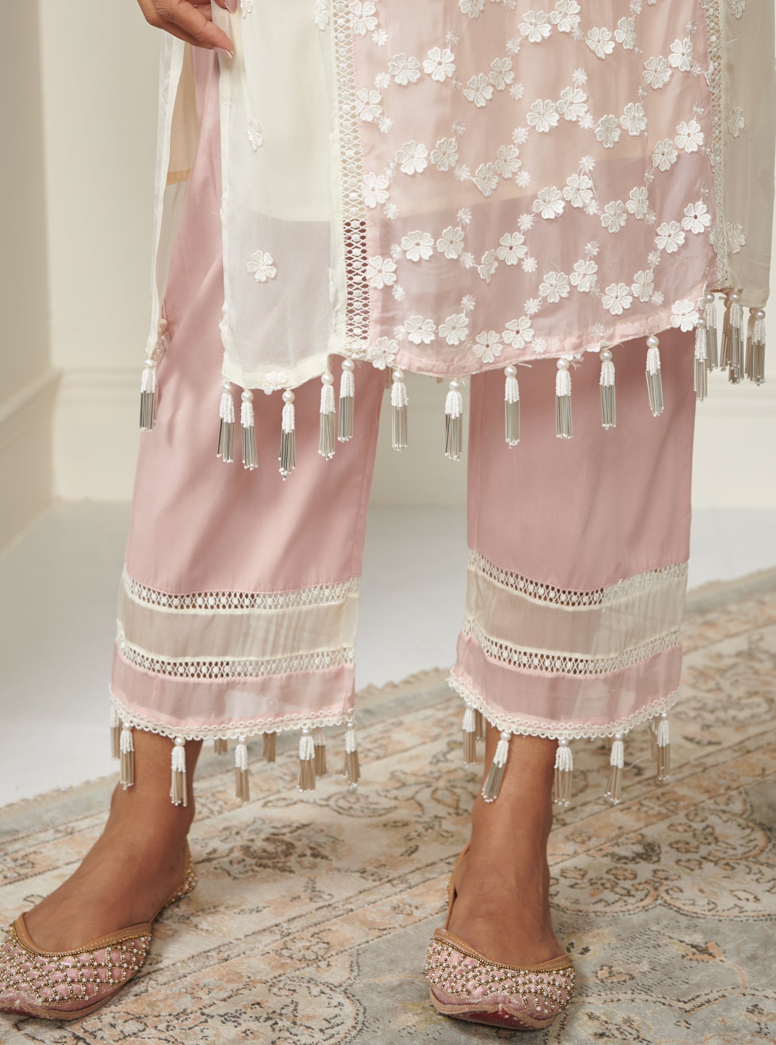 Elliot Organza Pink Kurta Set