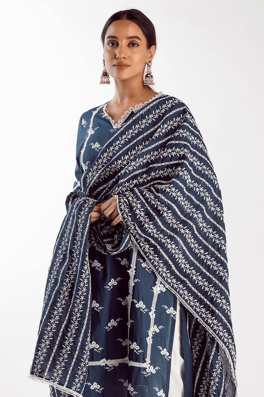 Eternity Supima Cotton Navy Kurta Set