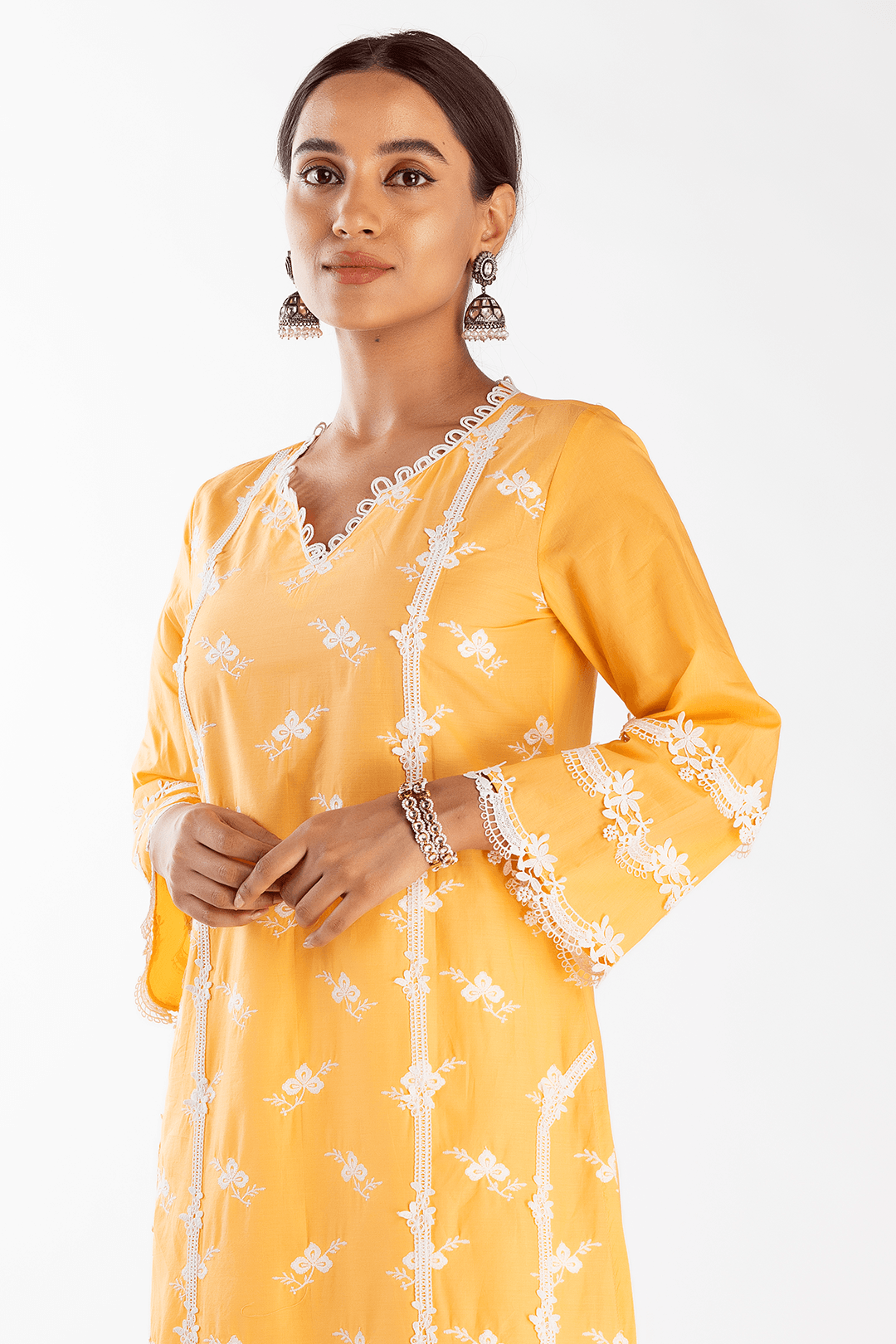 Mulmul Supima Cotton Eternity Orange Kurta