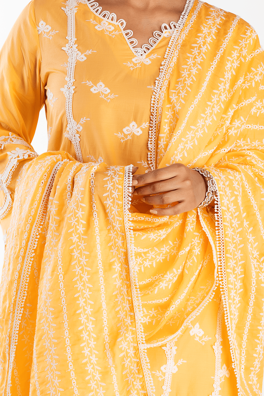 Mulmul Supima Cotton Eternity Orange Kurta