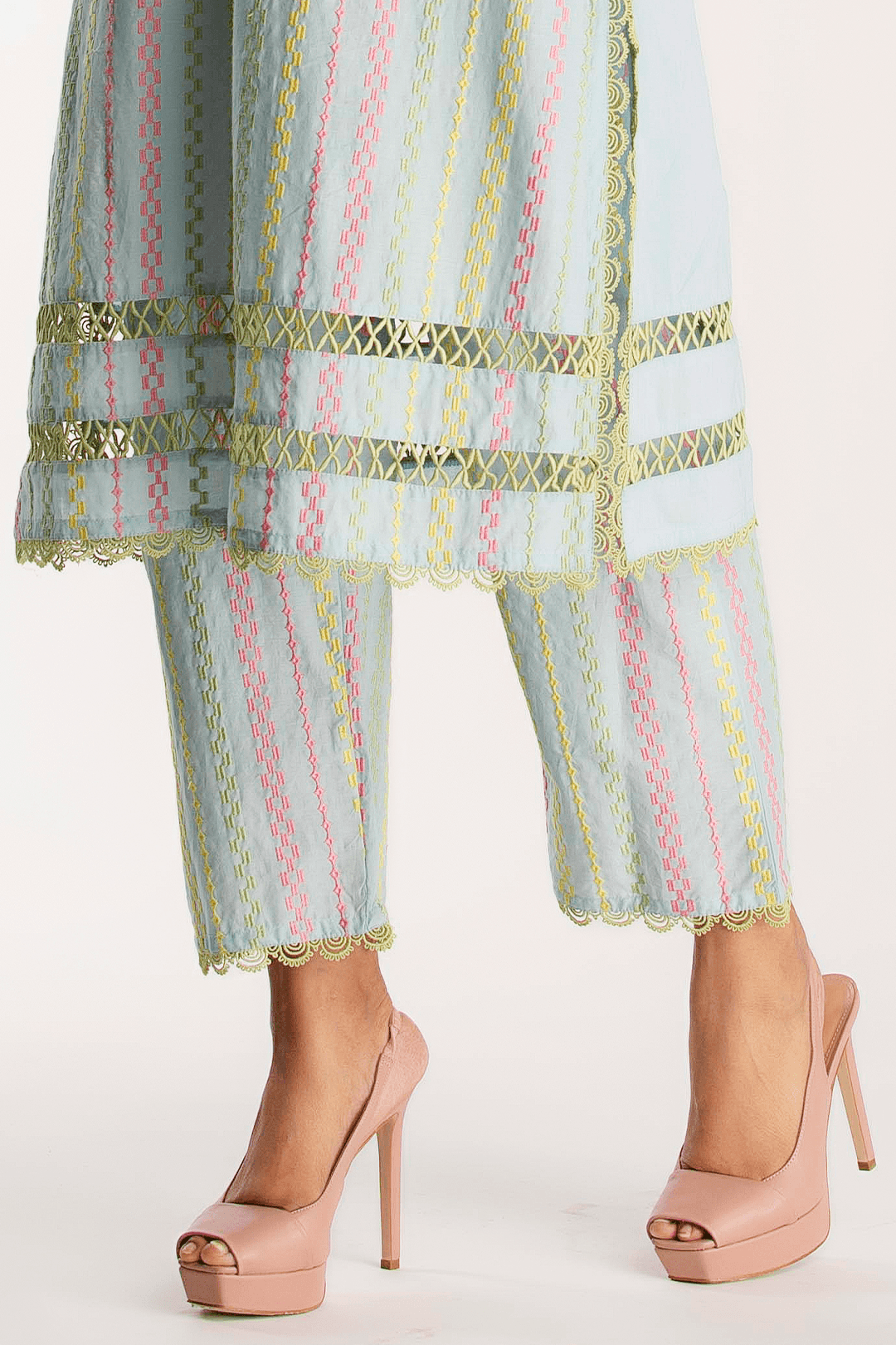 Mulmul Supima Cotton Eva Light Blue Pant