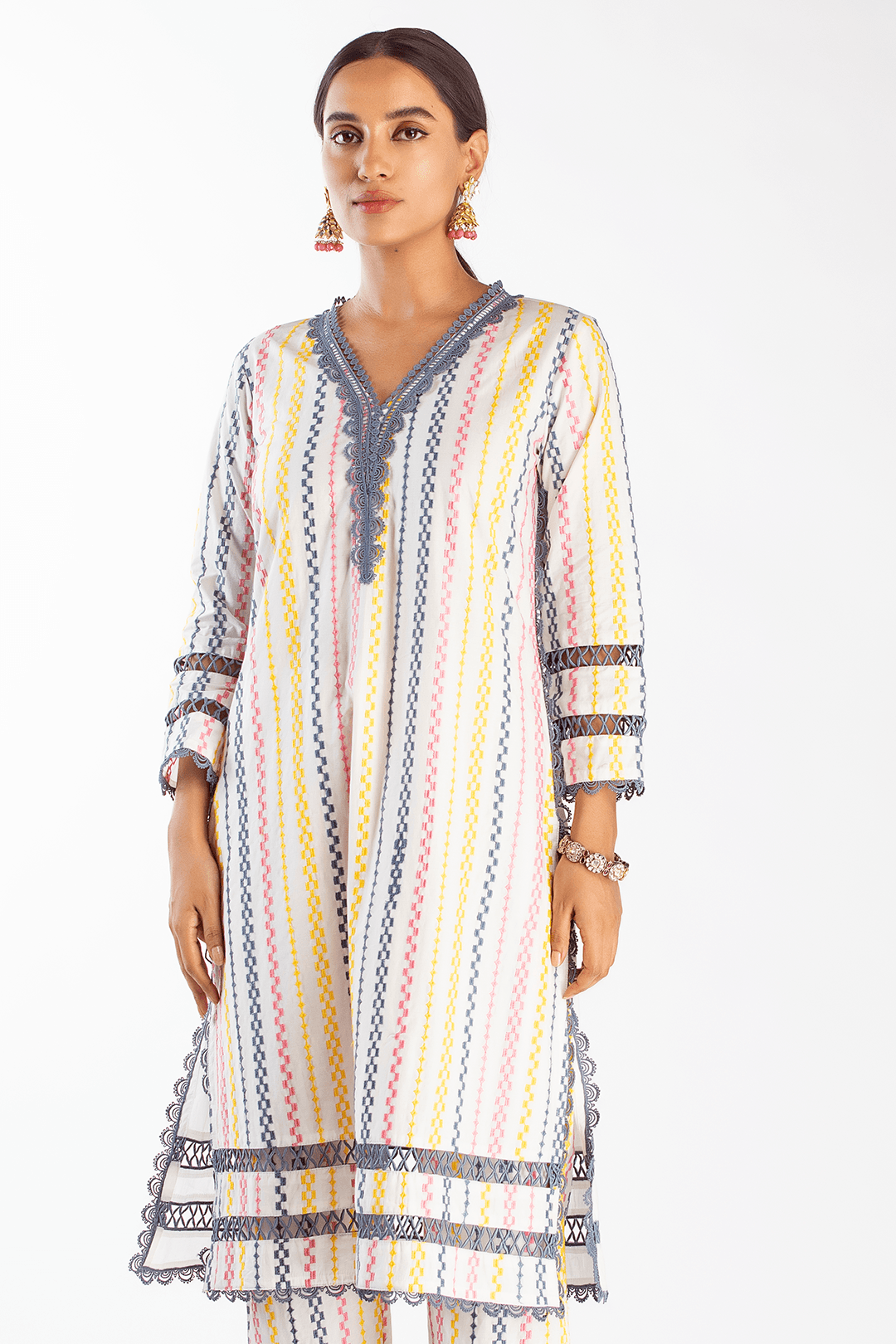 Eva Supima Cotton White Kurta Set