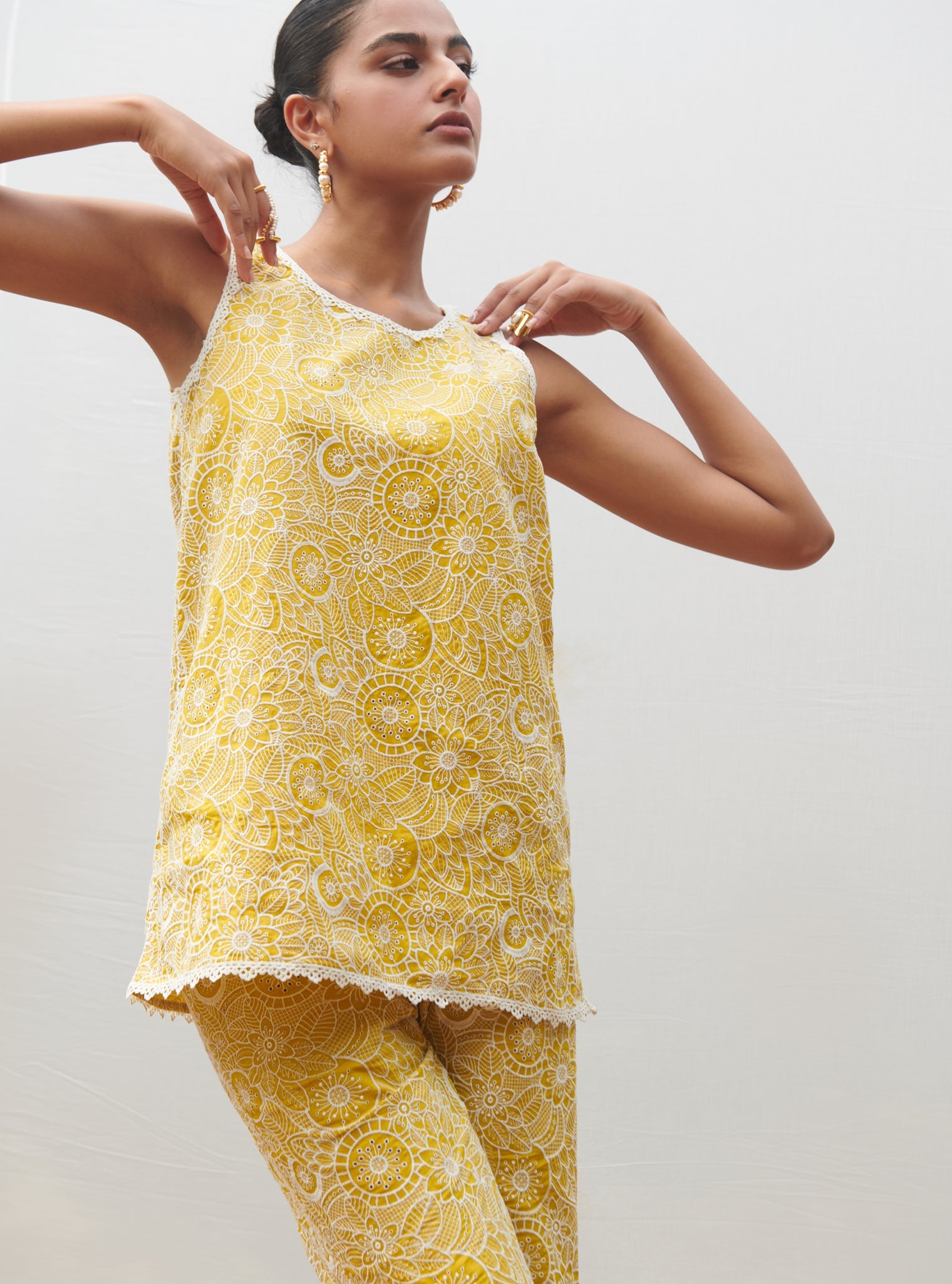 Gardenia Supima Cotton Yellow Co-ord Set