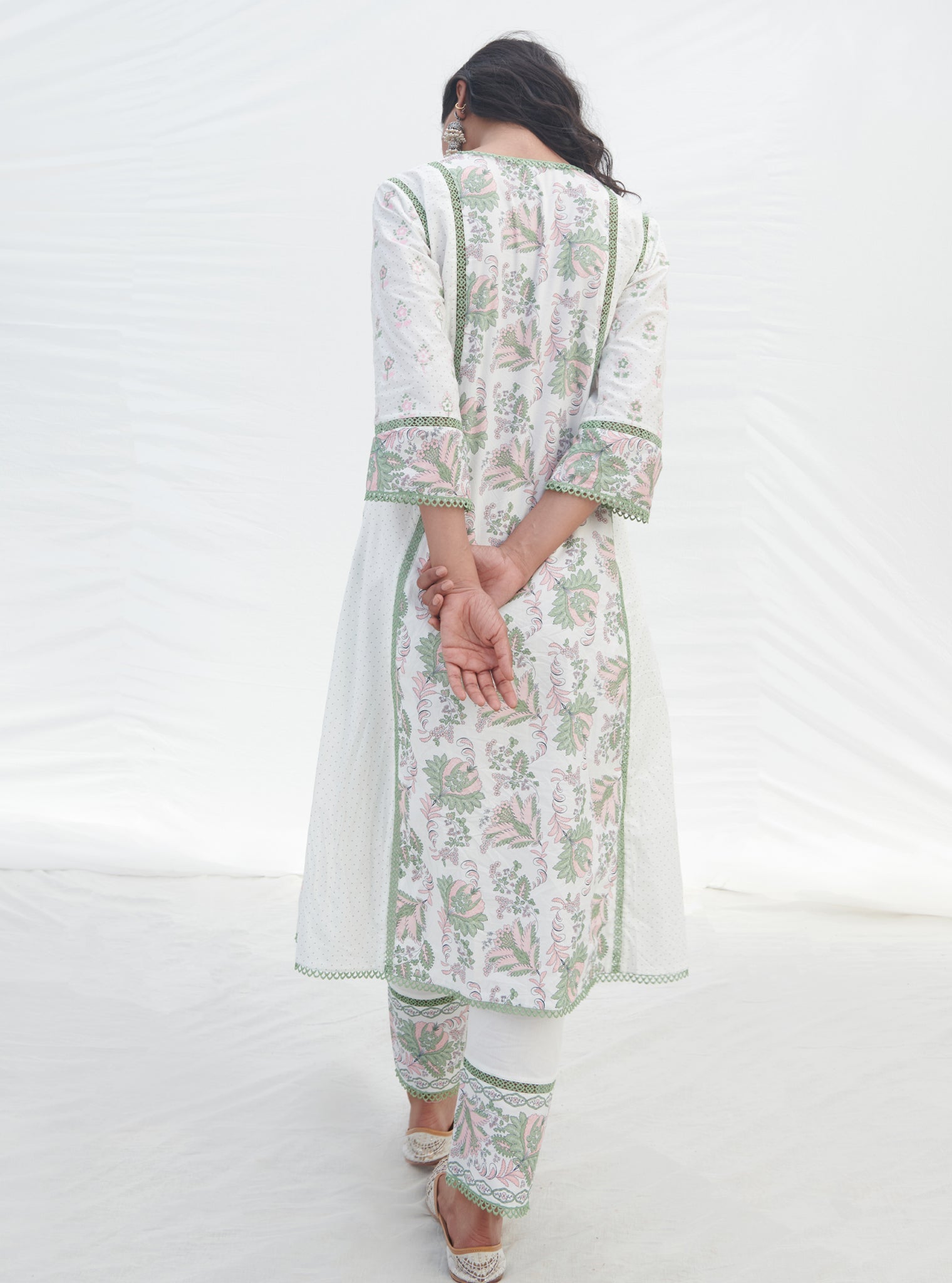 Kalina Supima Cotton Green Kurta Set