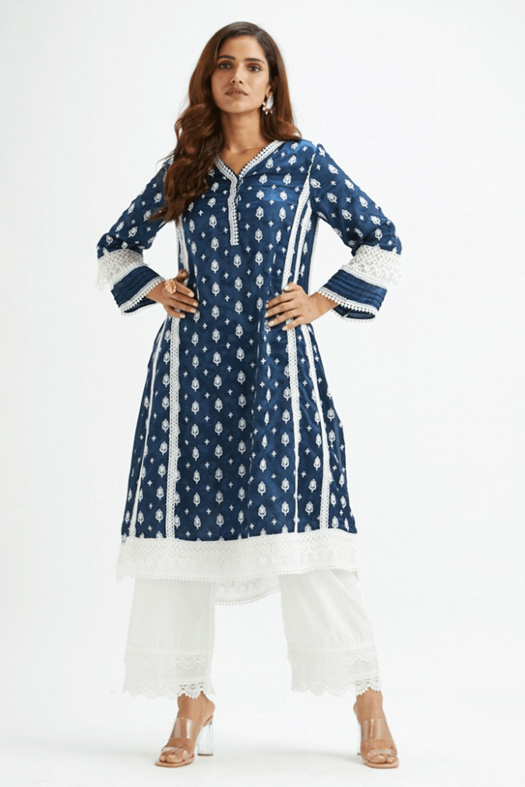 Mulmul Supima Cotton Spica Navy Dupatta