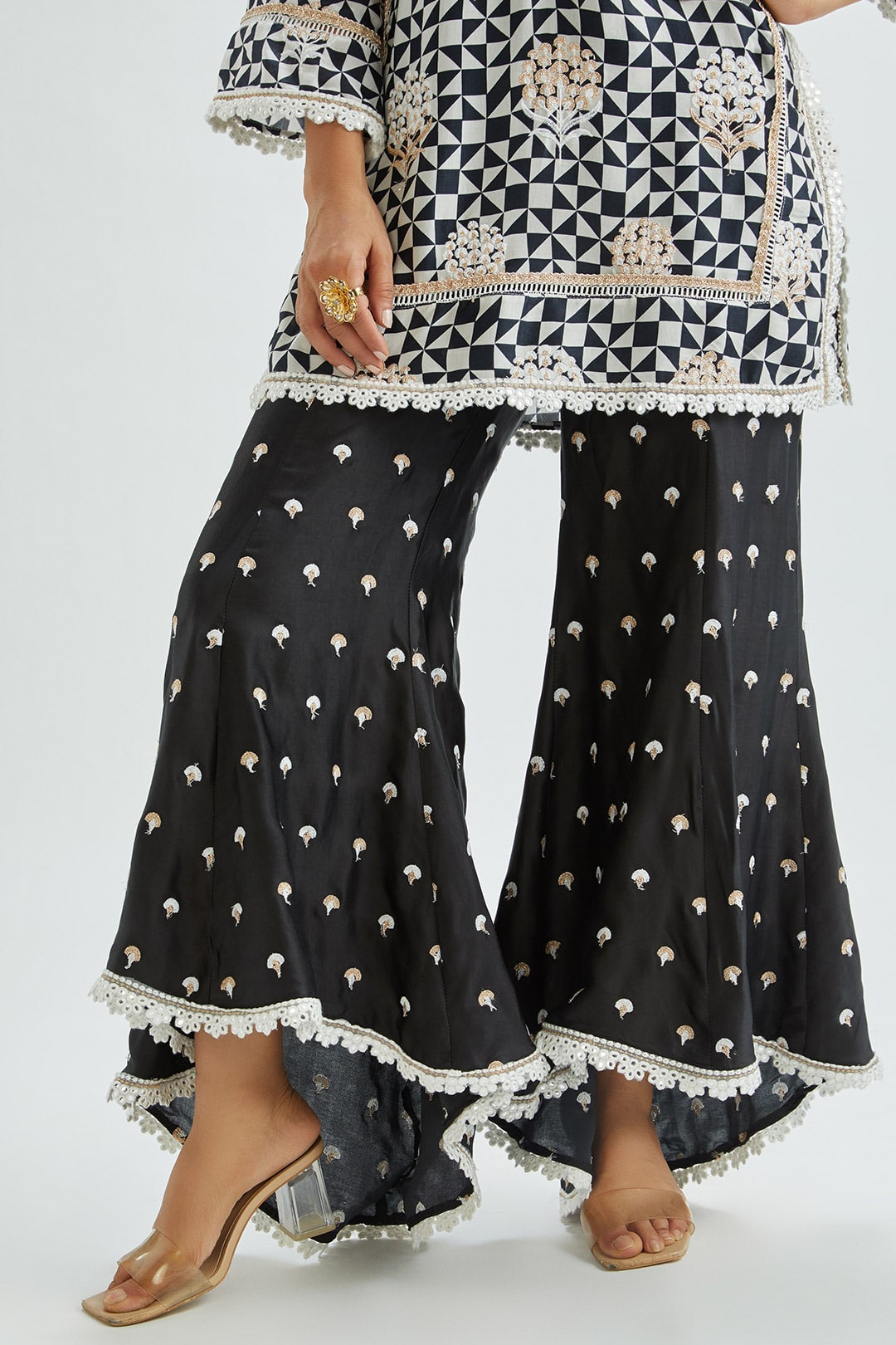 Leyton Cupro Silk Black Kurta Set