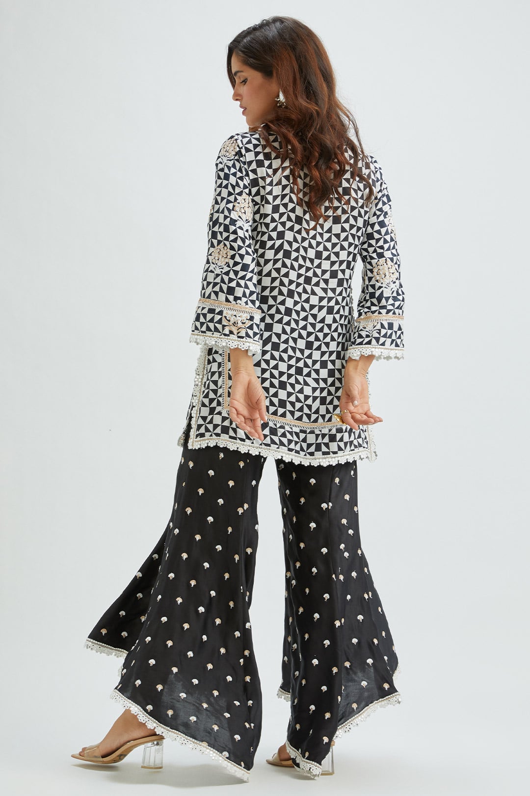 Leyton Cupro Silk Black Kurta Set