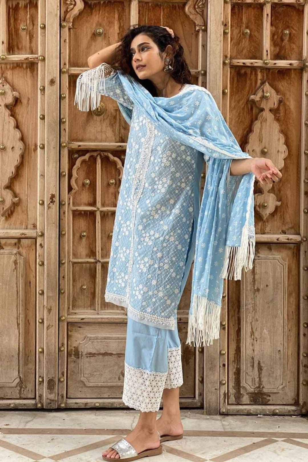 Lina Supima Cotton Kurta with Palazzo Set