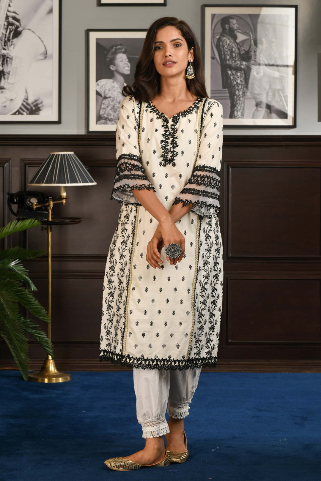 Pima Satin Merry Kurta With Harem Pyajama