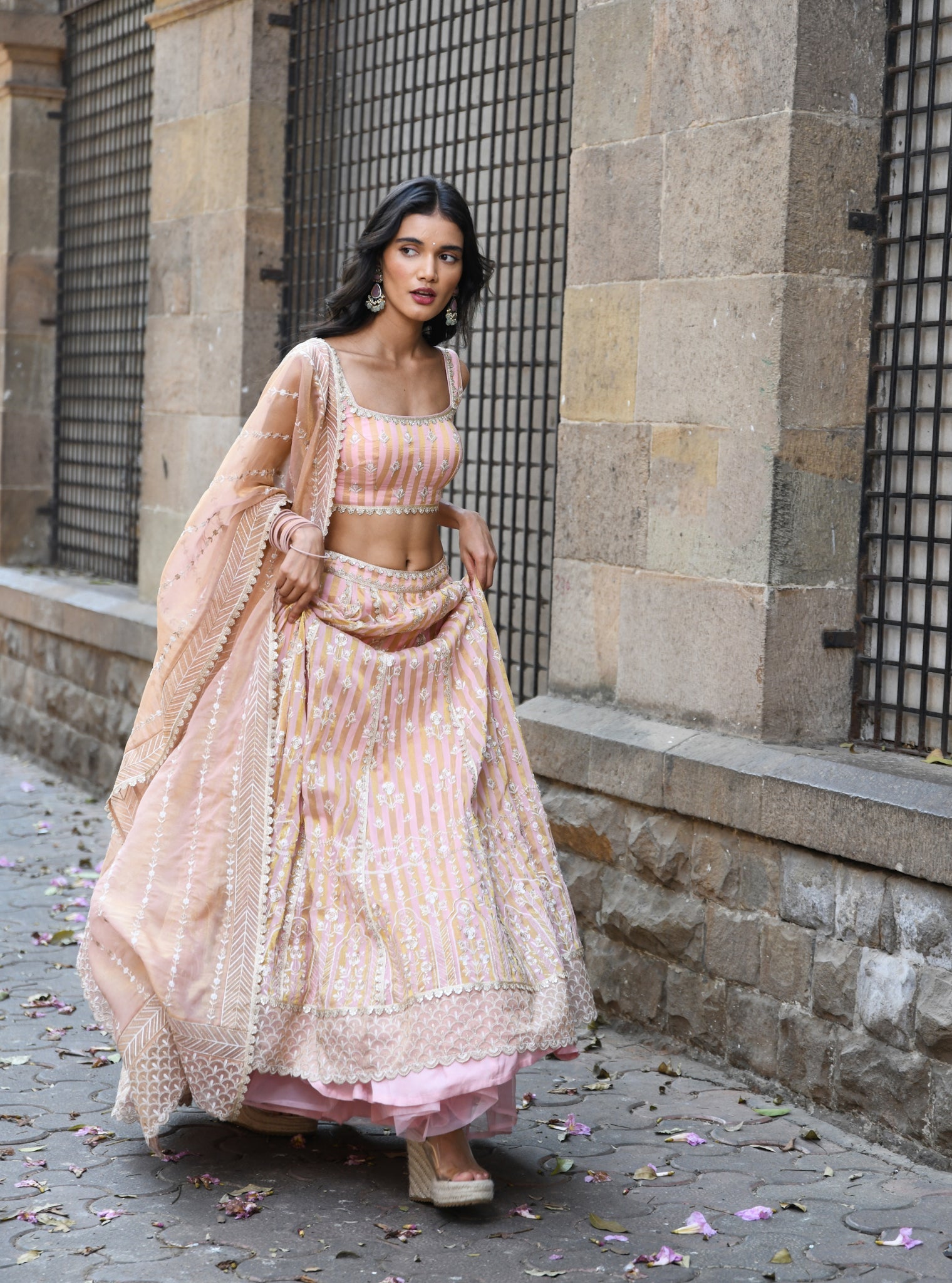 Sindhuri Banarsi Light Pink Lehenga