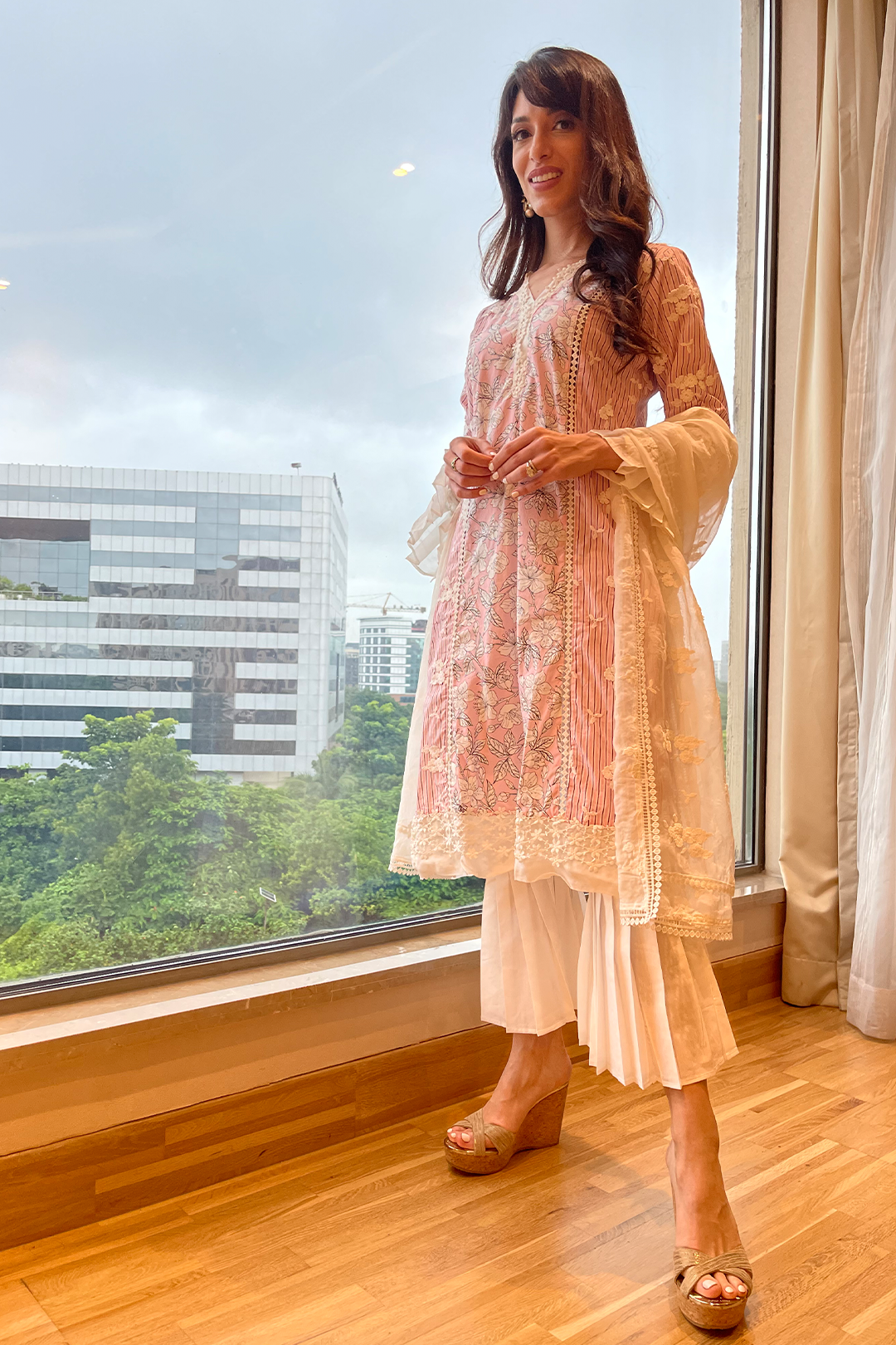 Soho Supima Cotton Pink Kurta Set