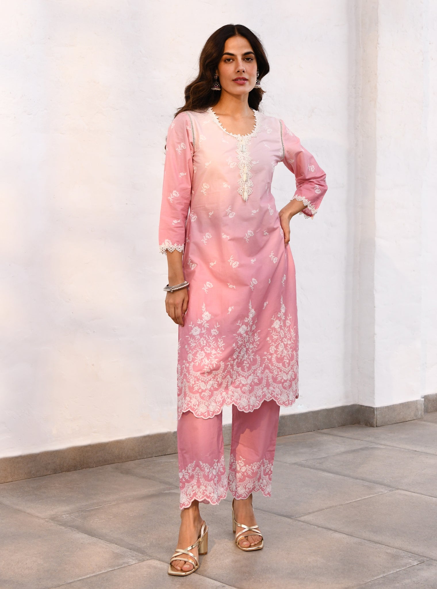 Mandre Supima Cotton Pink Kurta Set