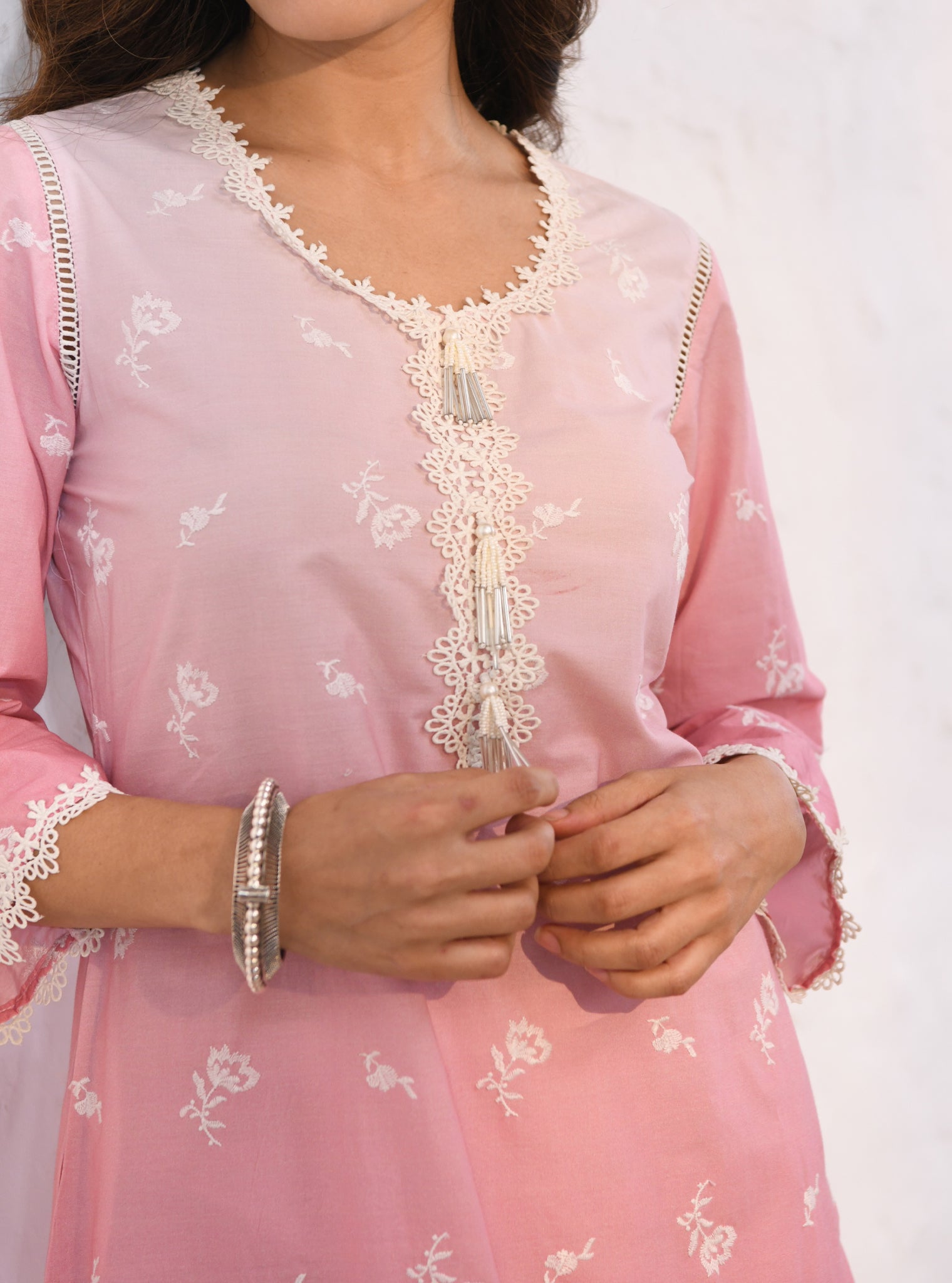 Mandre Supima Cotton Pink Kurta Set
