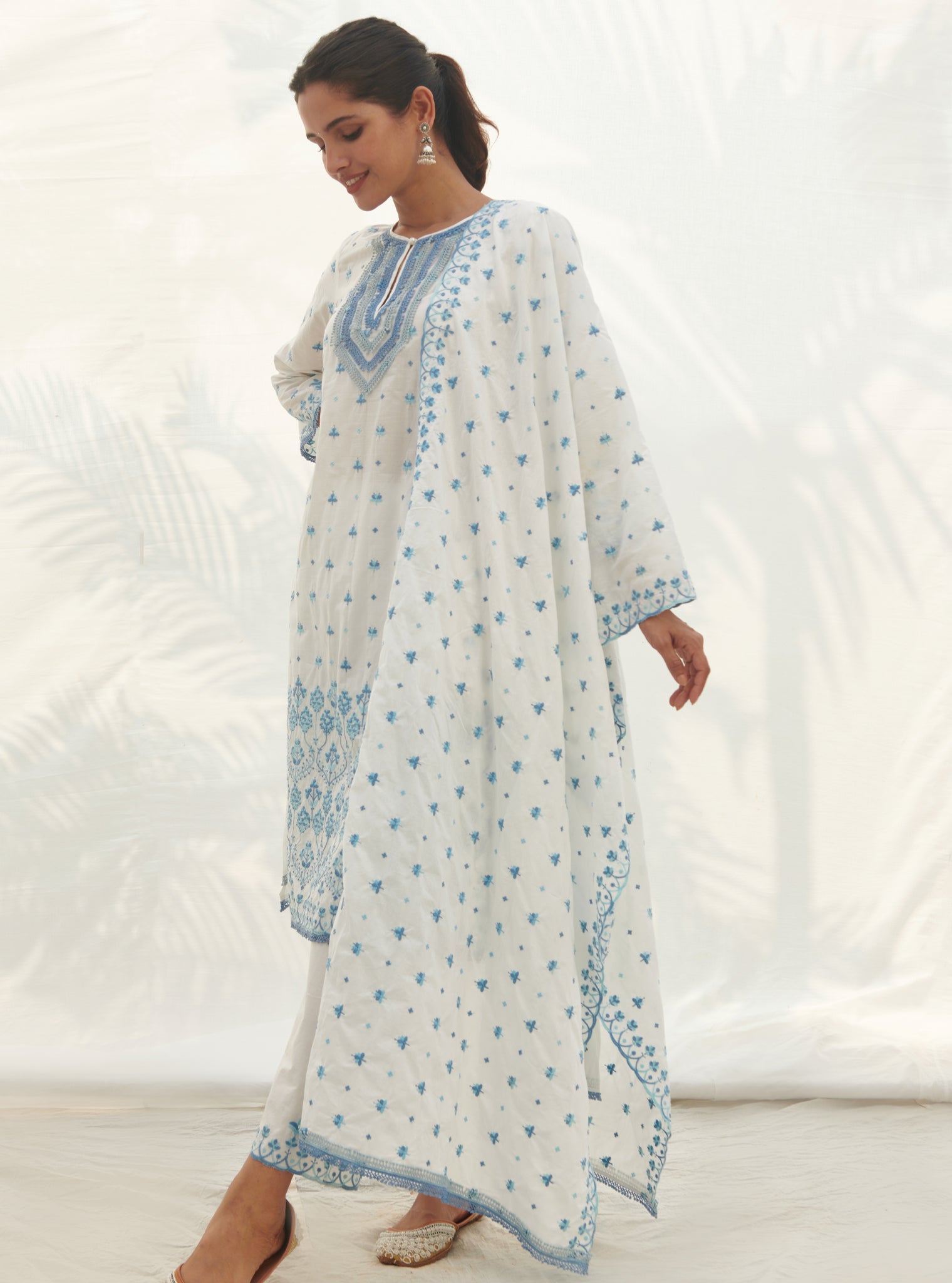 Miramar Supima Cotton White Kurta Set