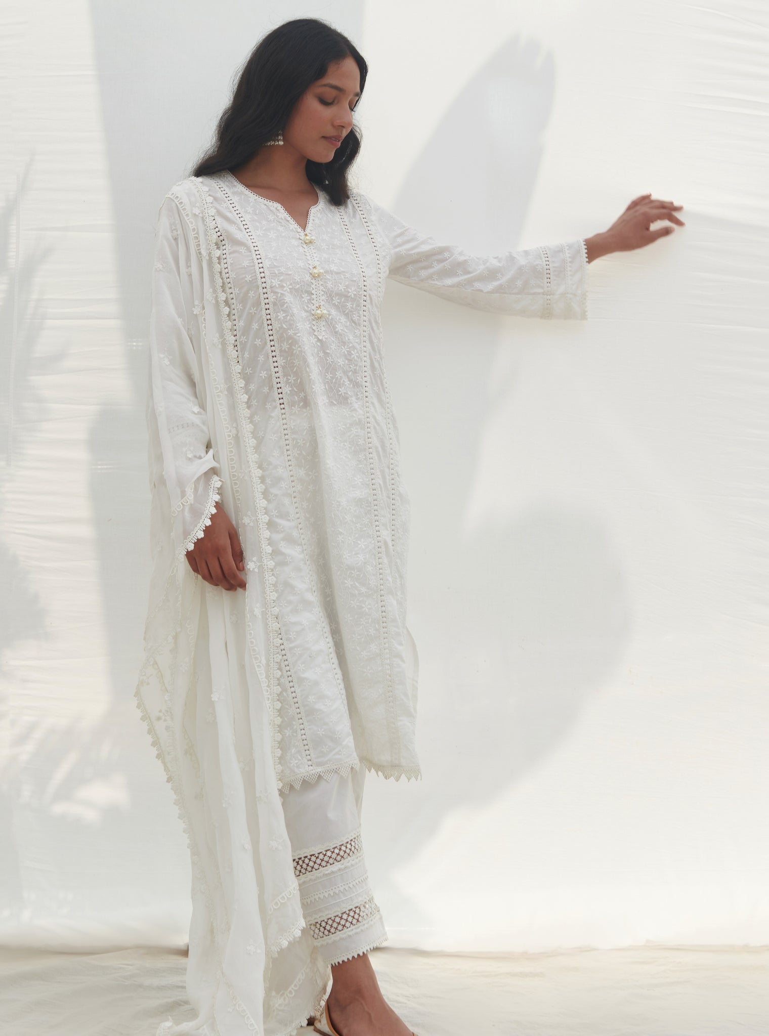 Moira Supima Cotton White Kurta Set