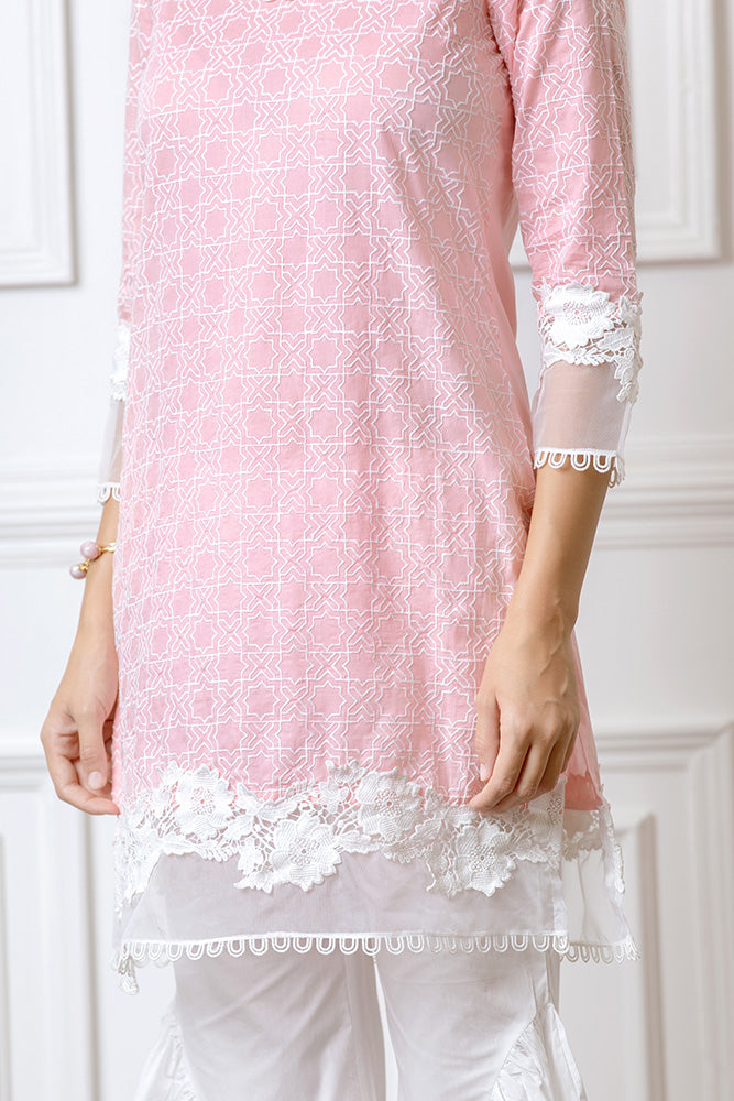 Clover Pink Kurta Set