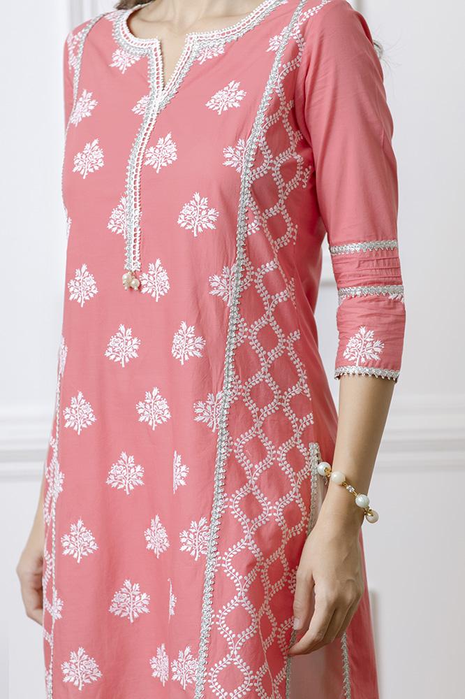 Senna Supima Cotton Red Kurta Set