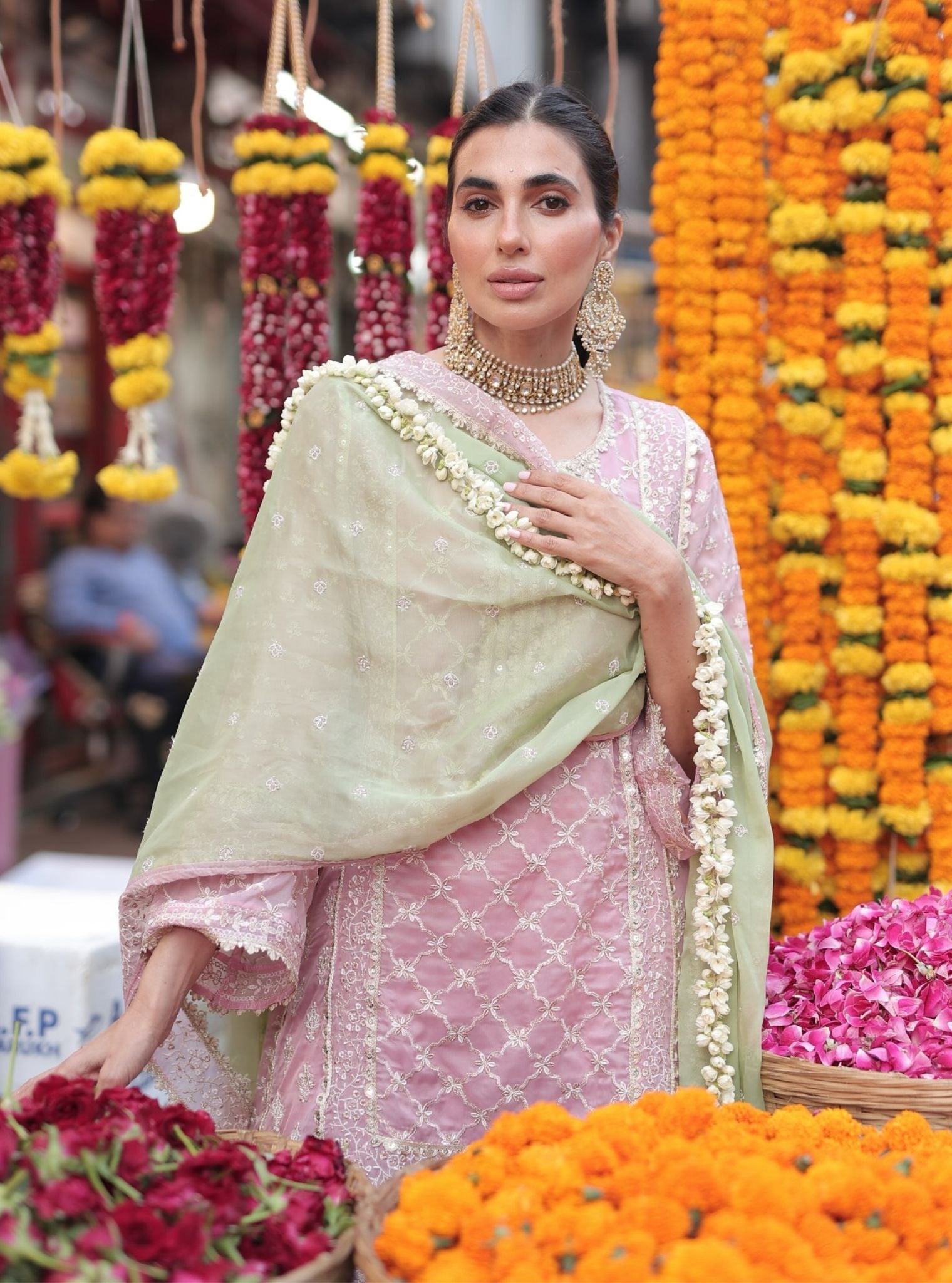 Suhana Organza Onion Pink Kurta Set