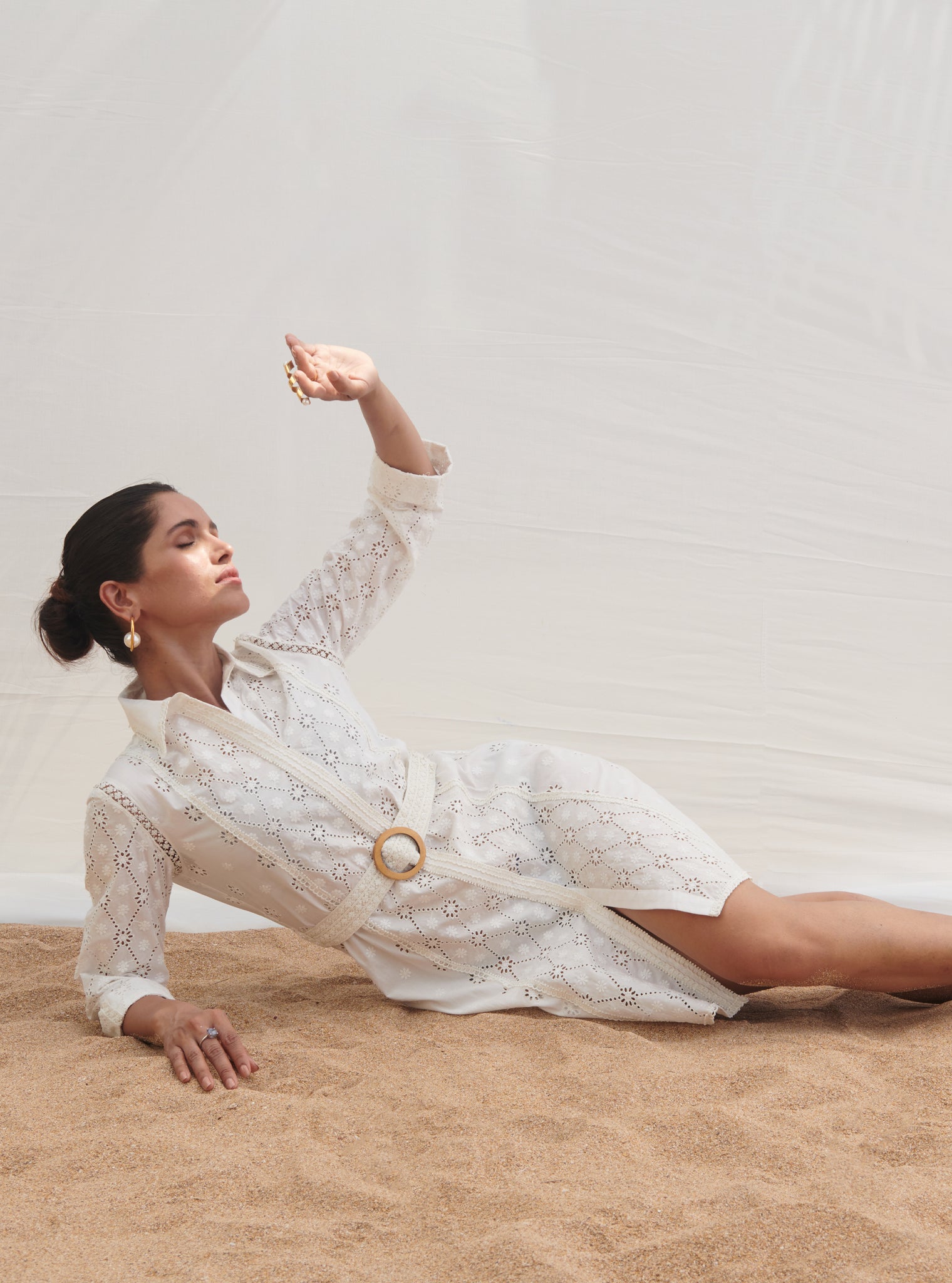 Periwinkle Supima Cotton White Dress