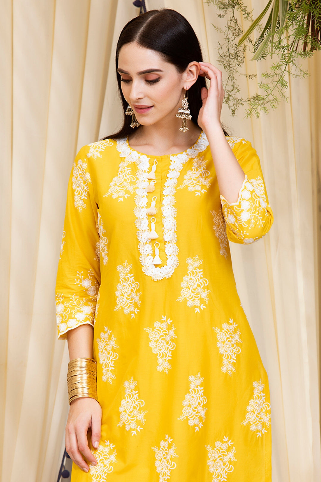Perla Supima Cotton Yellow Kurta Set