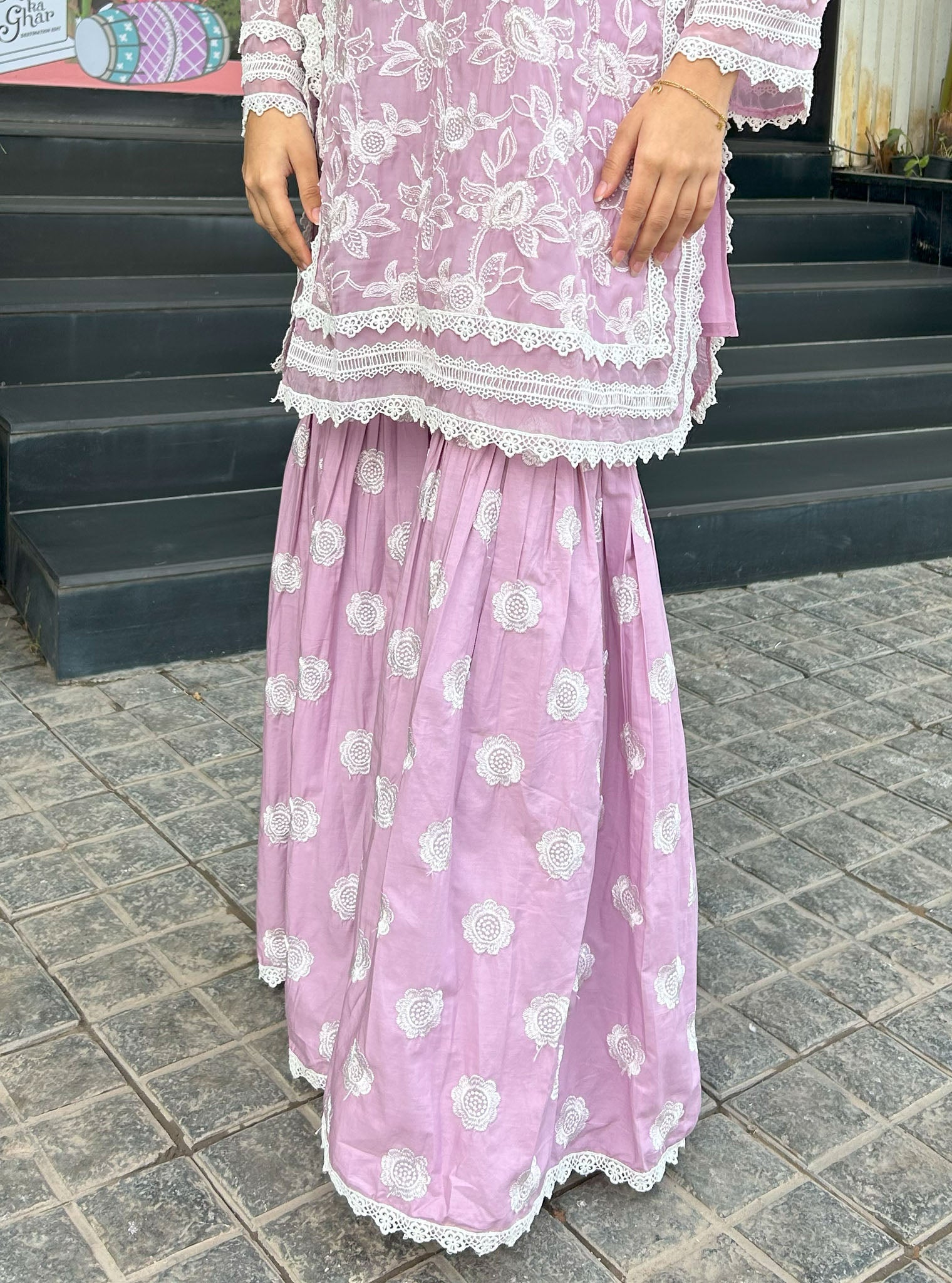 Lyella Supima Cotton Lilac Kurta with Garara Set