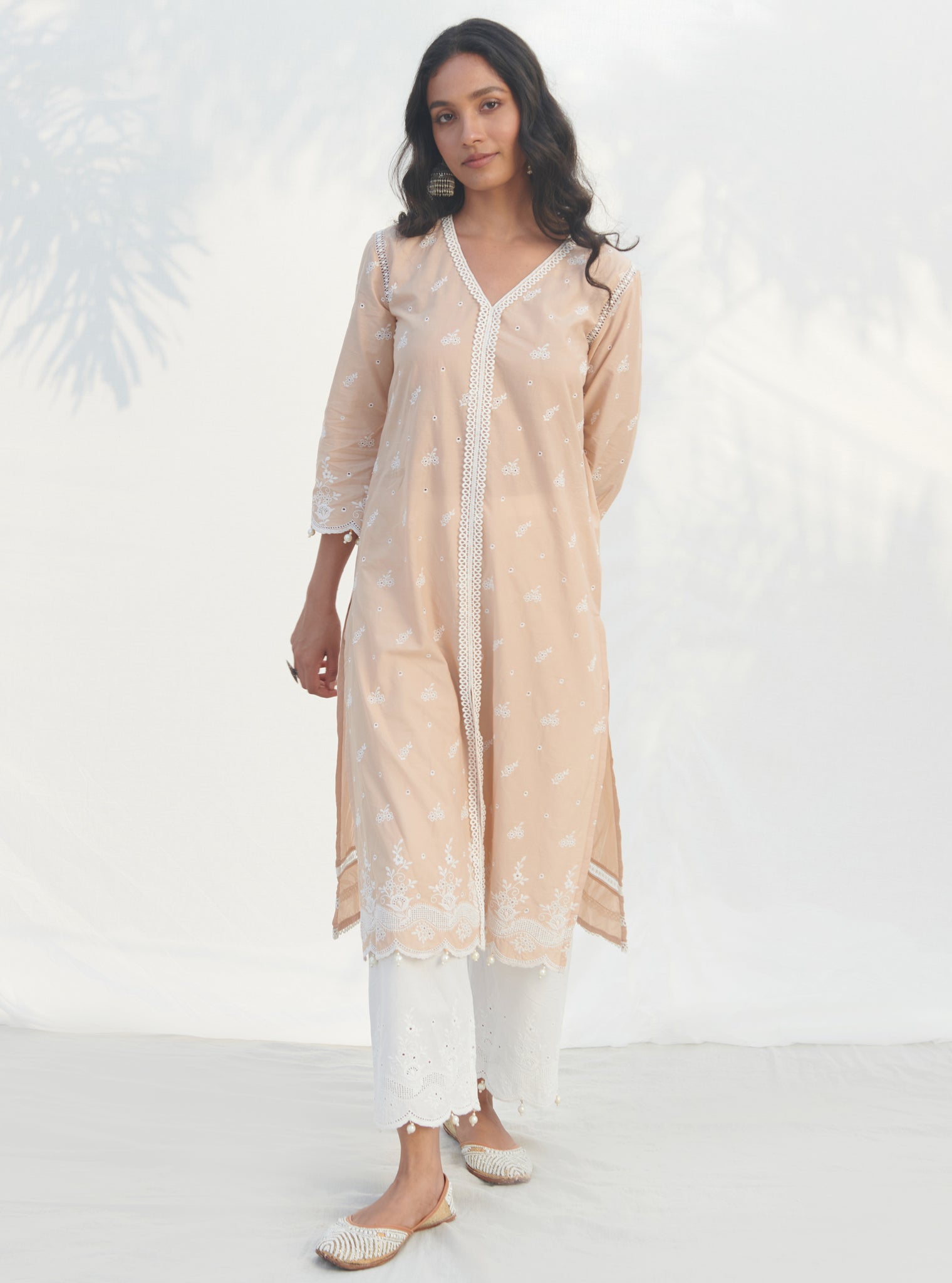 Mulmul Supima Cotton Revora White Pant