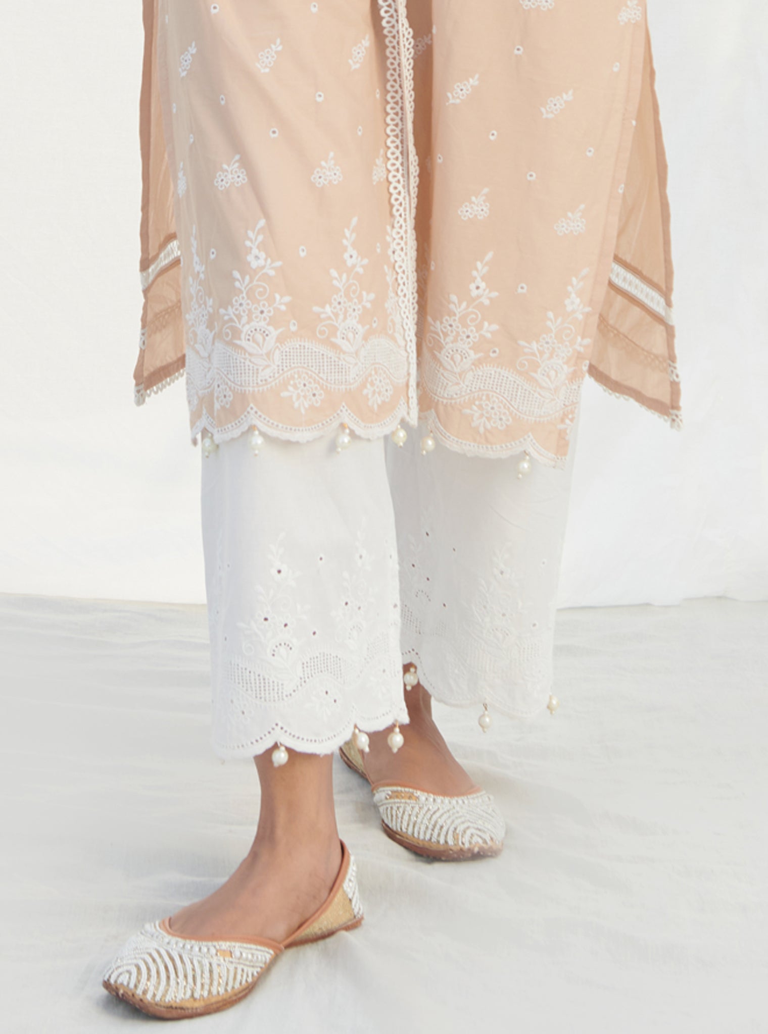 Mulmul Supima Cotton Revora White Pant