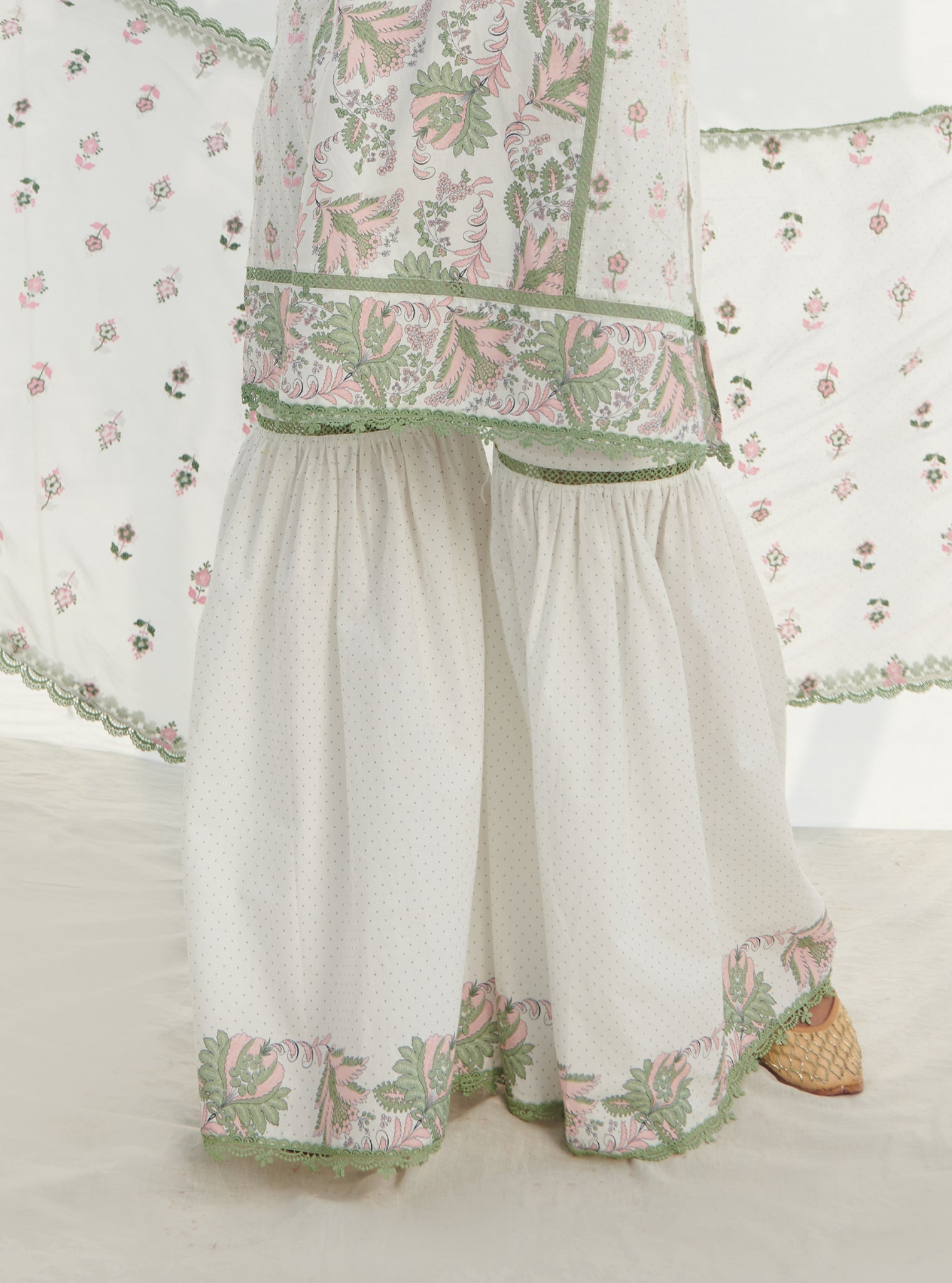 Sakura Supima Cotton Green Kurta Set