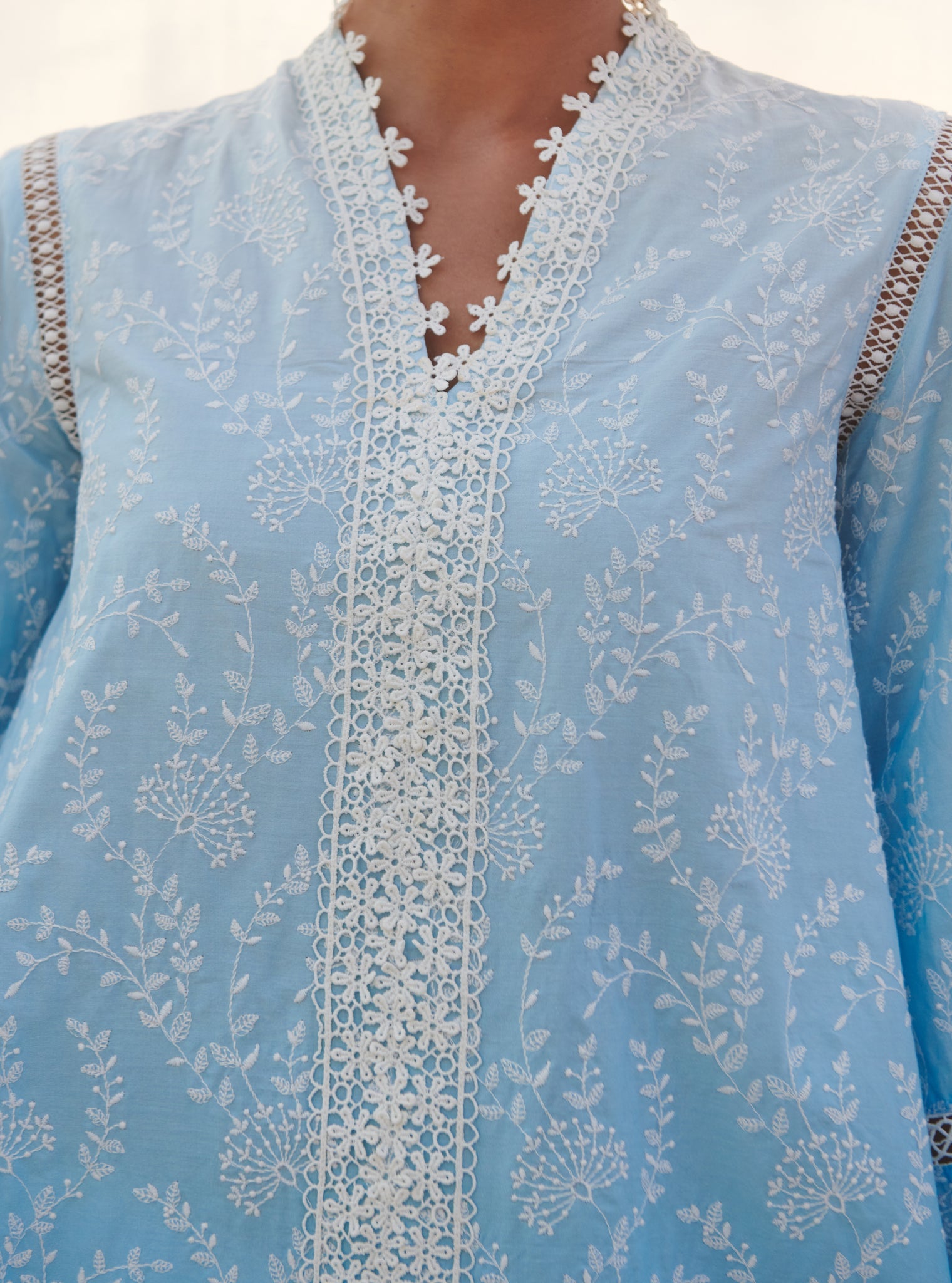 Santona Supima Cotton Blue Kurta Set