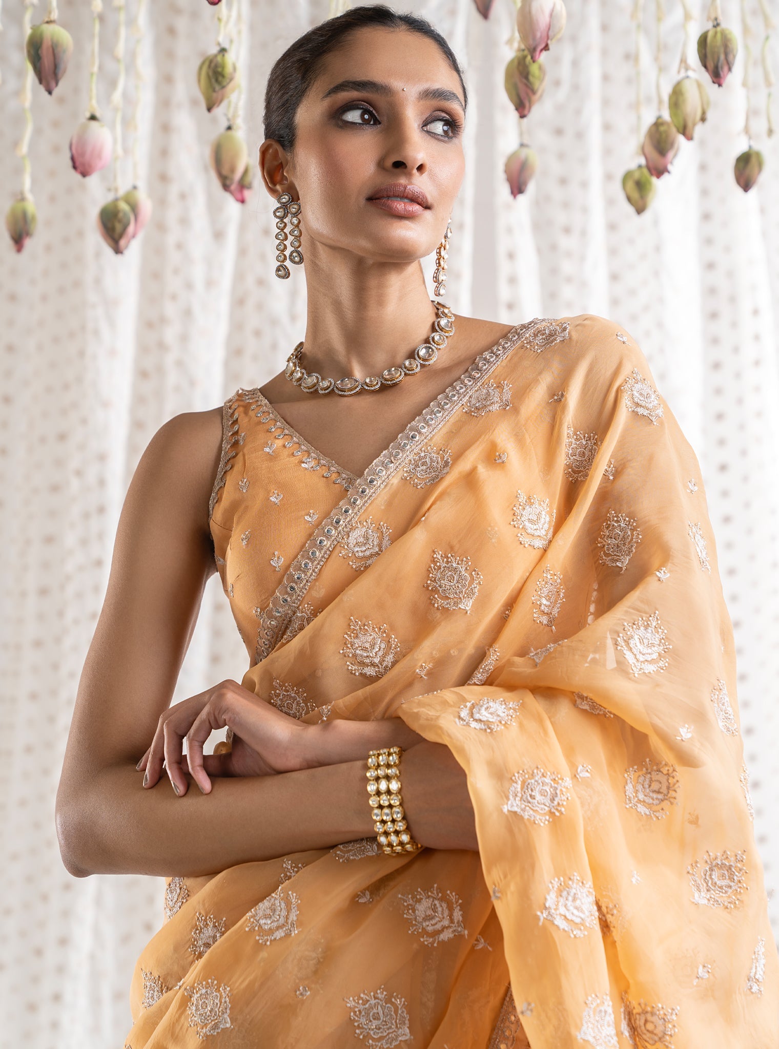 Savani Organza Orange Saree