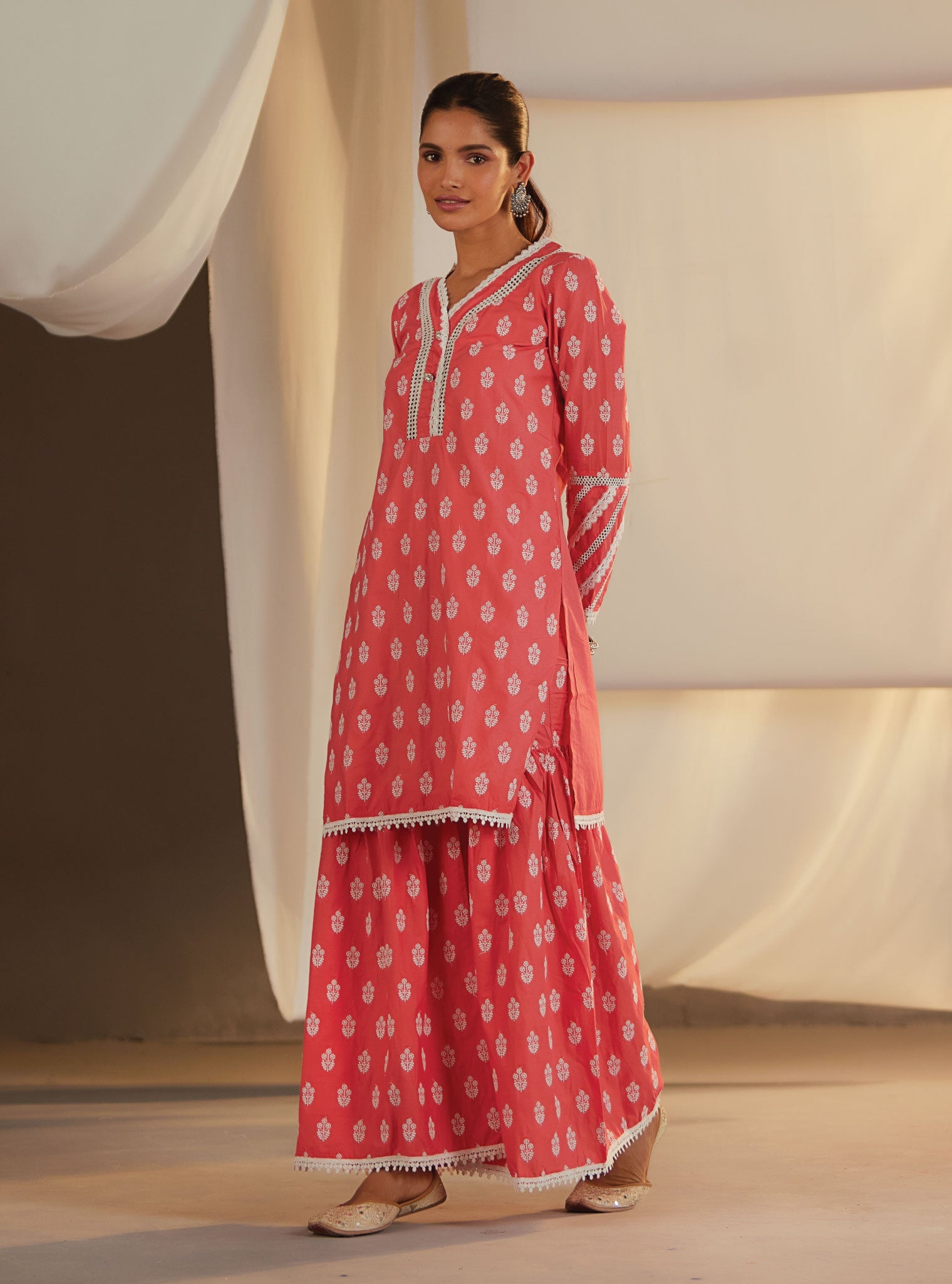 Savina Supima Cotton Kurta with Garara Set