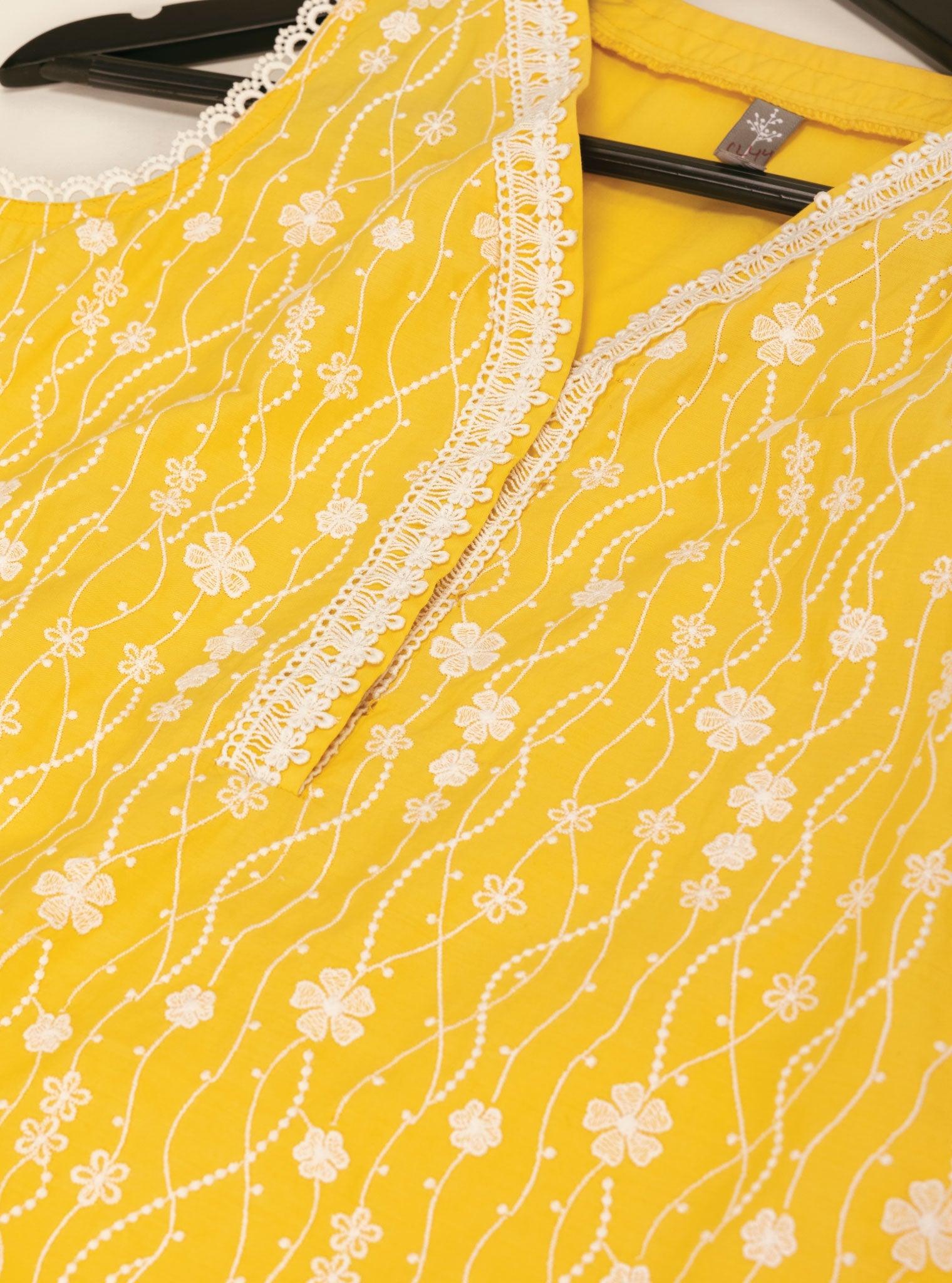 Seoni Supima Cotton Yellow Kurta with Palazzo Set