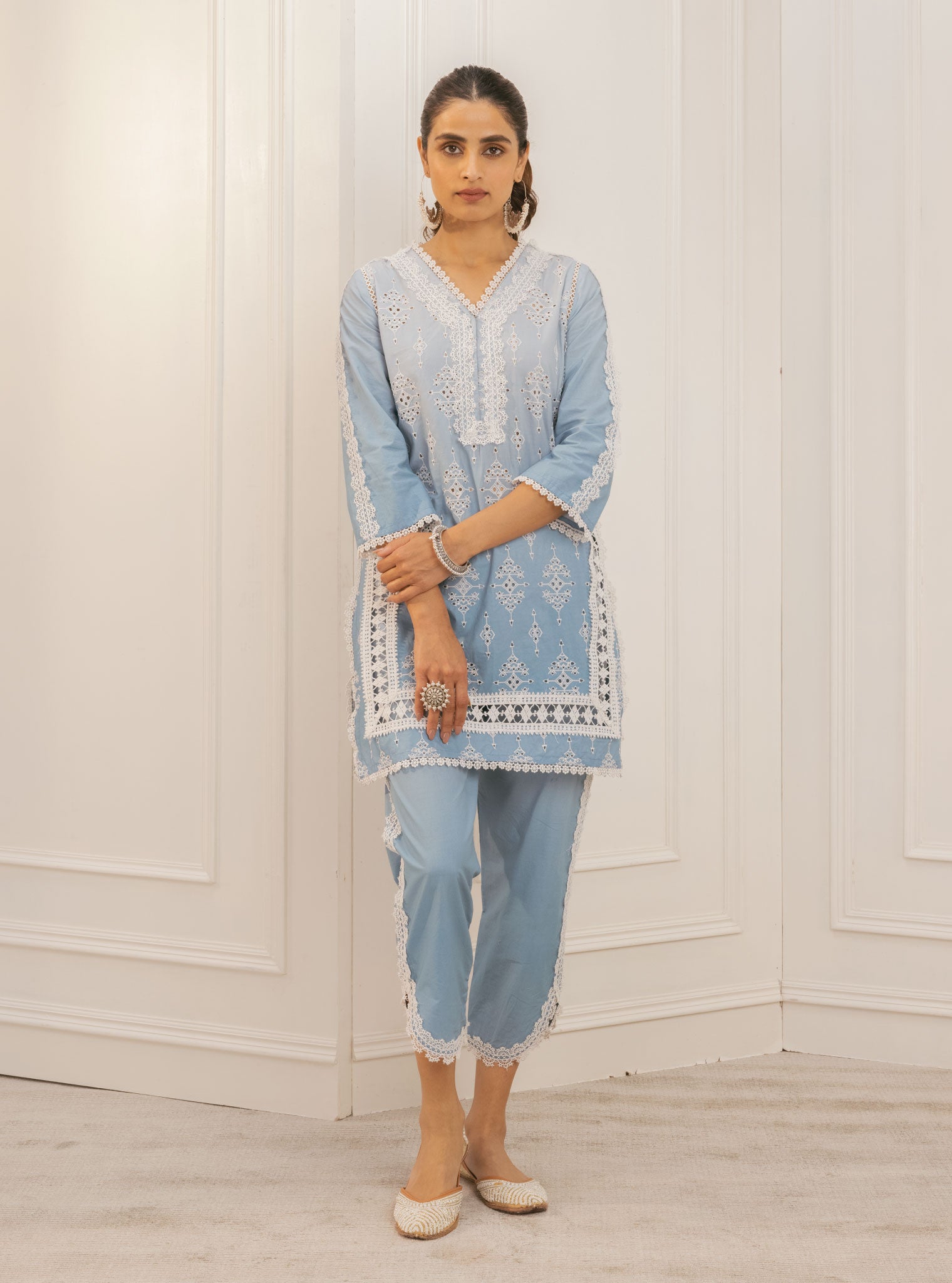 Suria Supima Cotton Blue Kurta Set