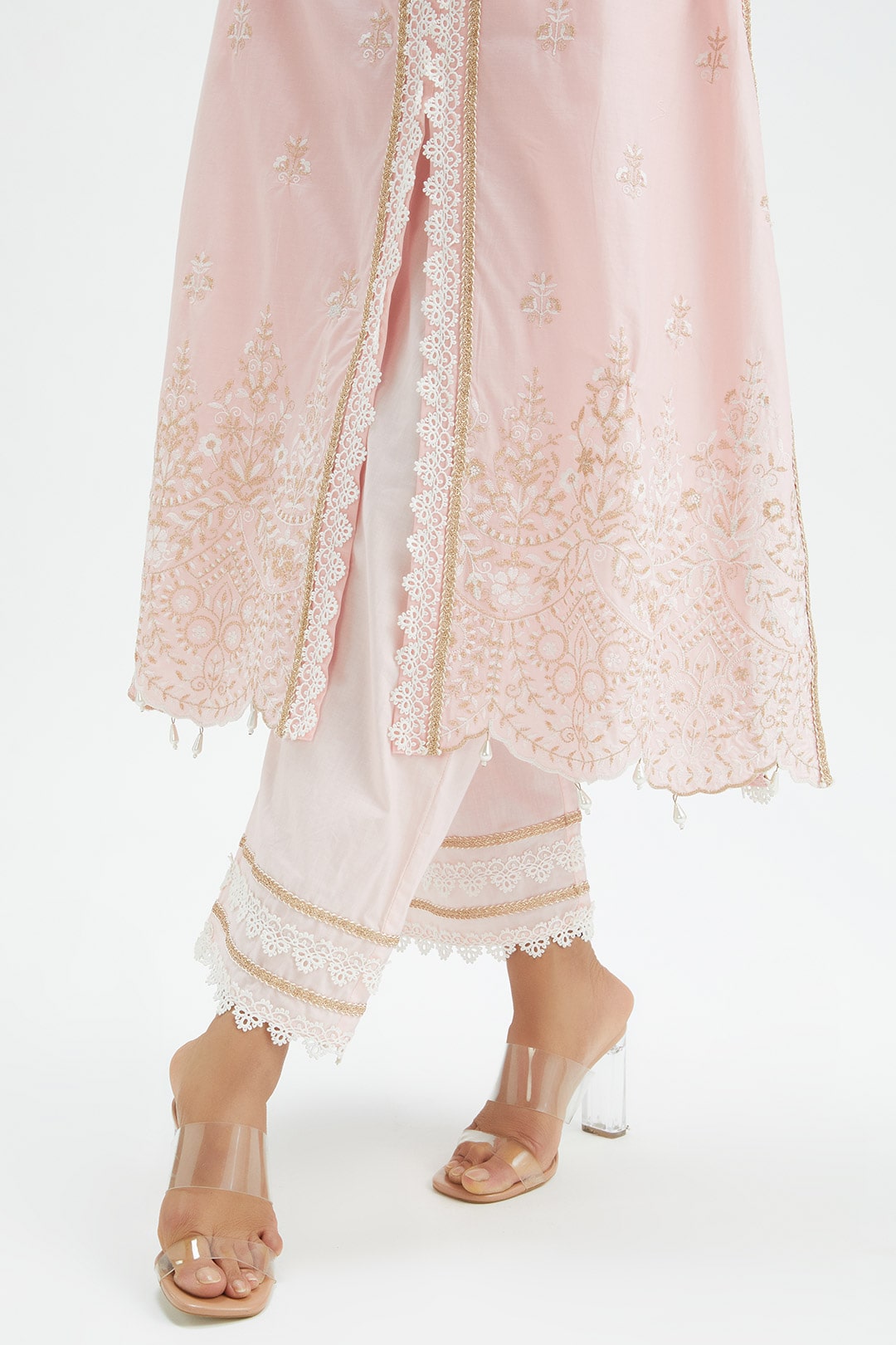 Swan Supima Cotton Pink Kurta Set