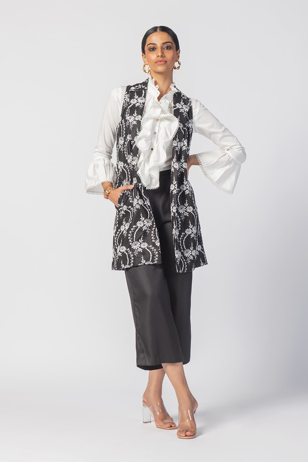 Tiare Wool Black Jacket Co-Ord Set