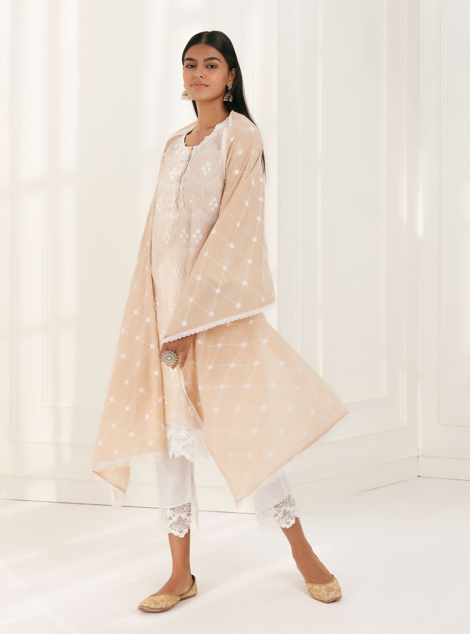 Tirchy Supima Cotton Beige Kurta Set