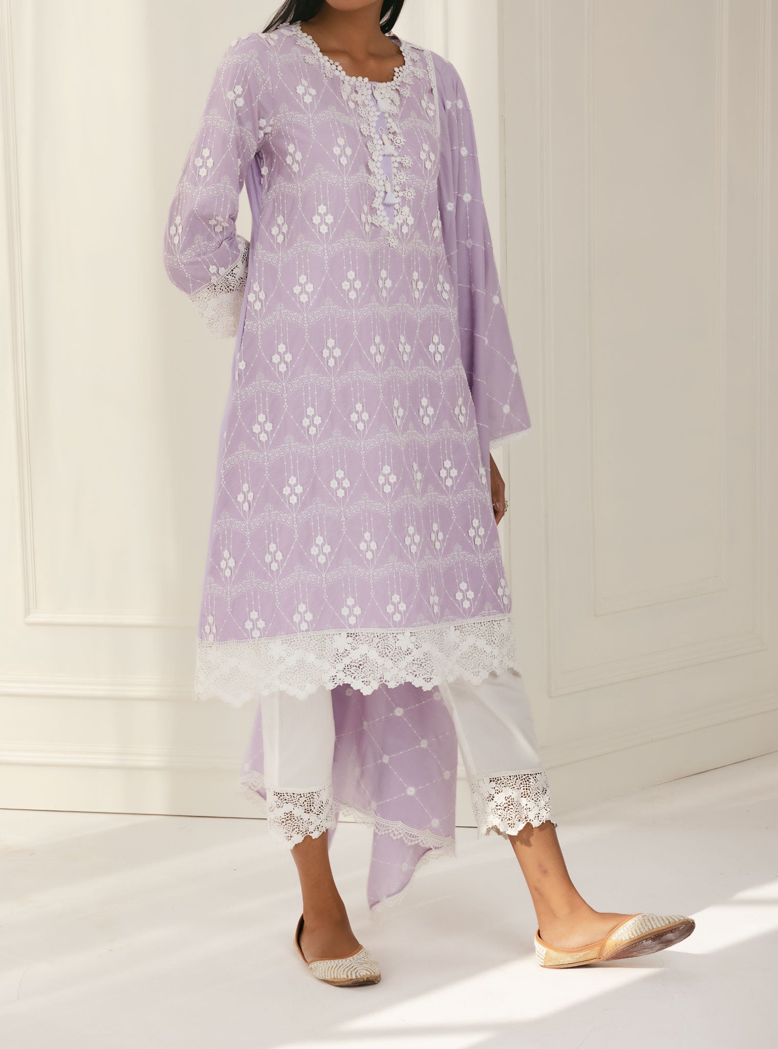 Tirchy Supima Cotton Lilac Kurta Set