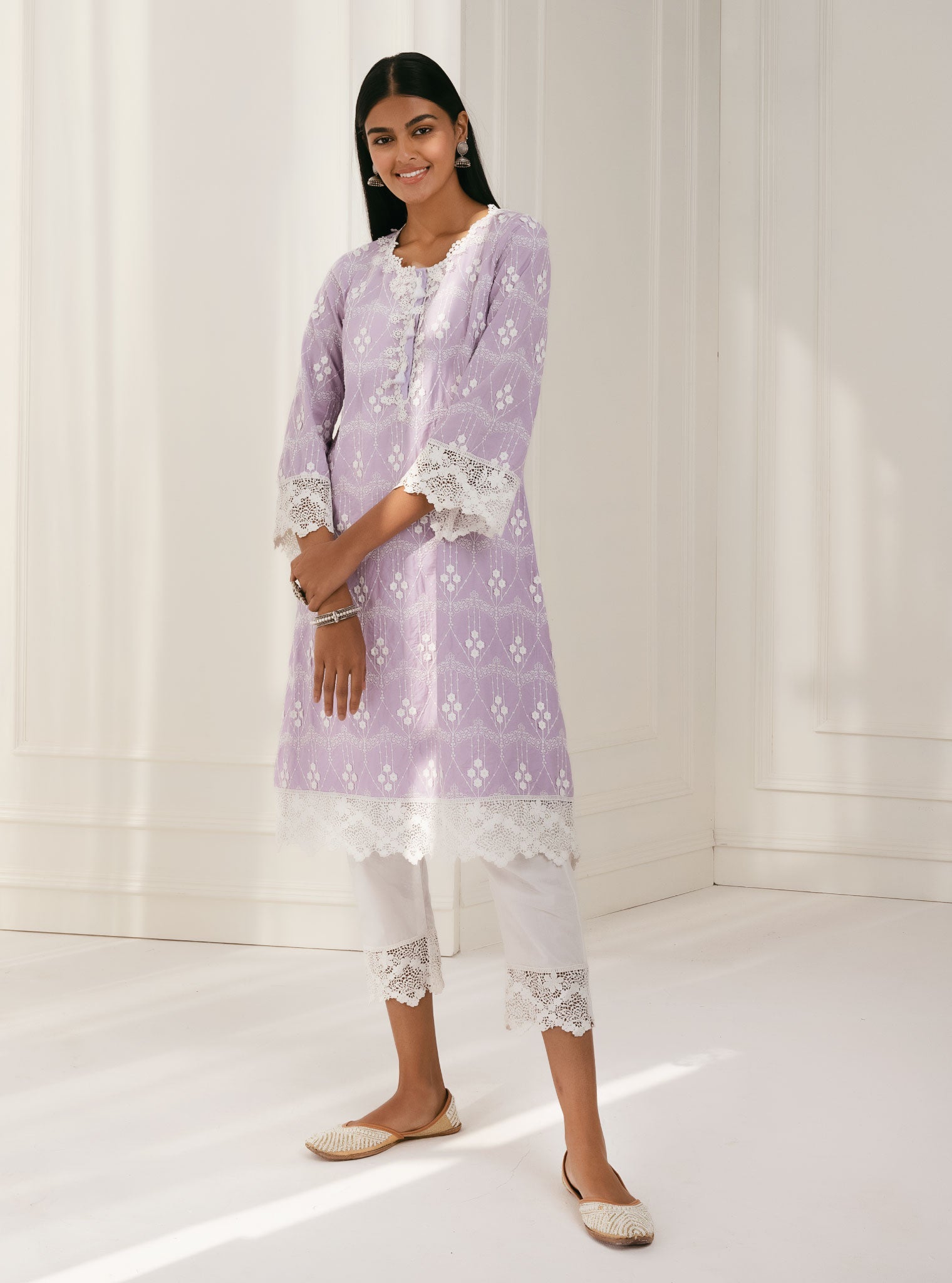 Tirchy Supima Cotton Lilac Kurta Set