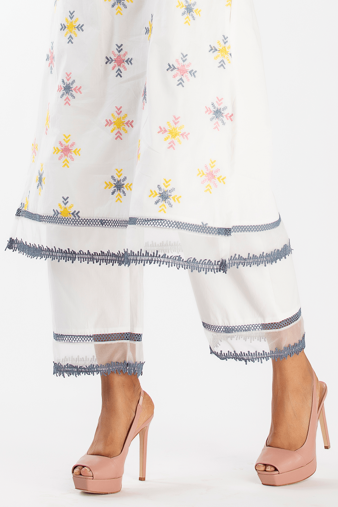 Tryst Supima Cotton White Kurta Set
