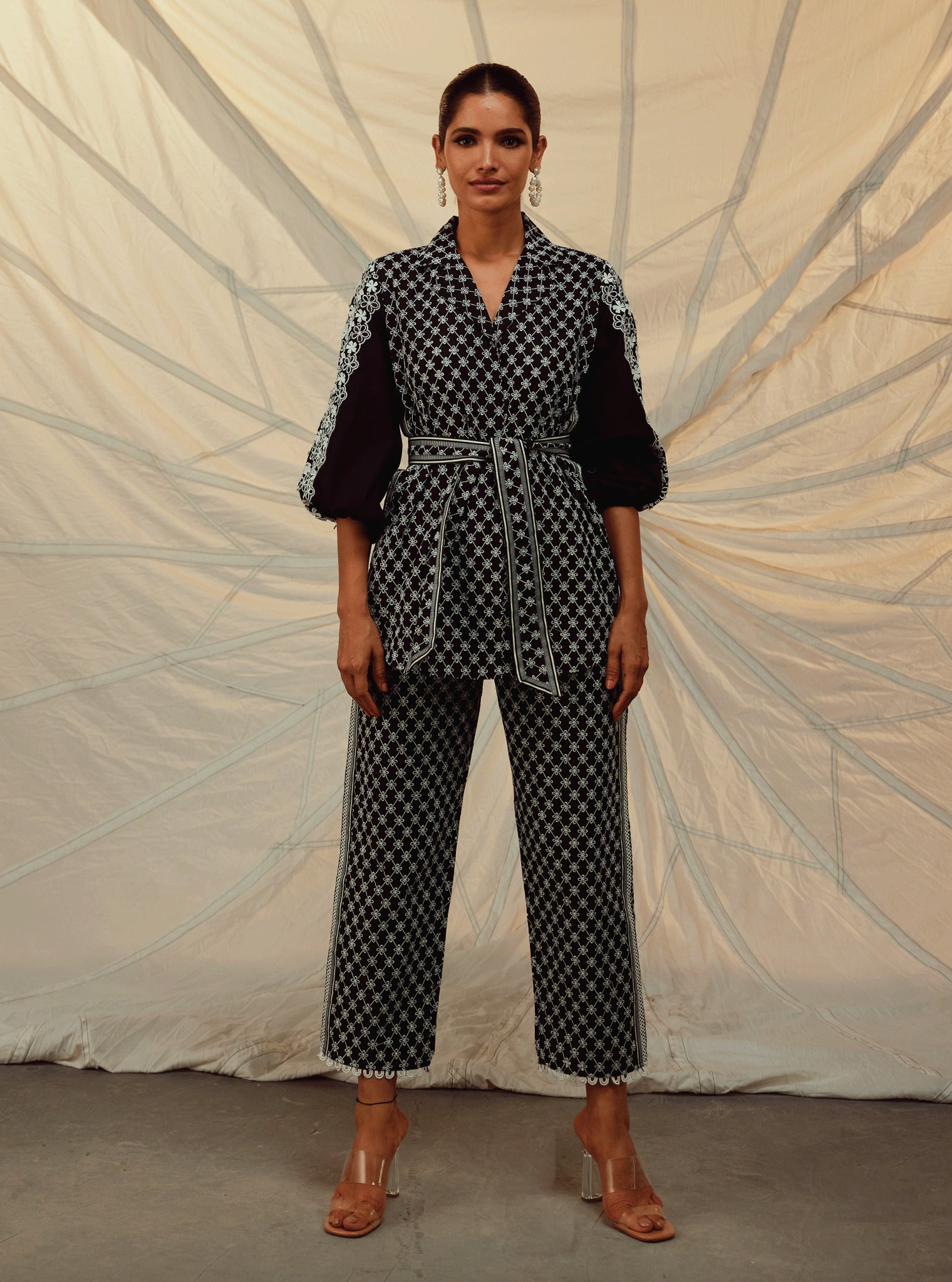 Flor Supima Cotton Black Top with Pant Set