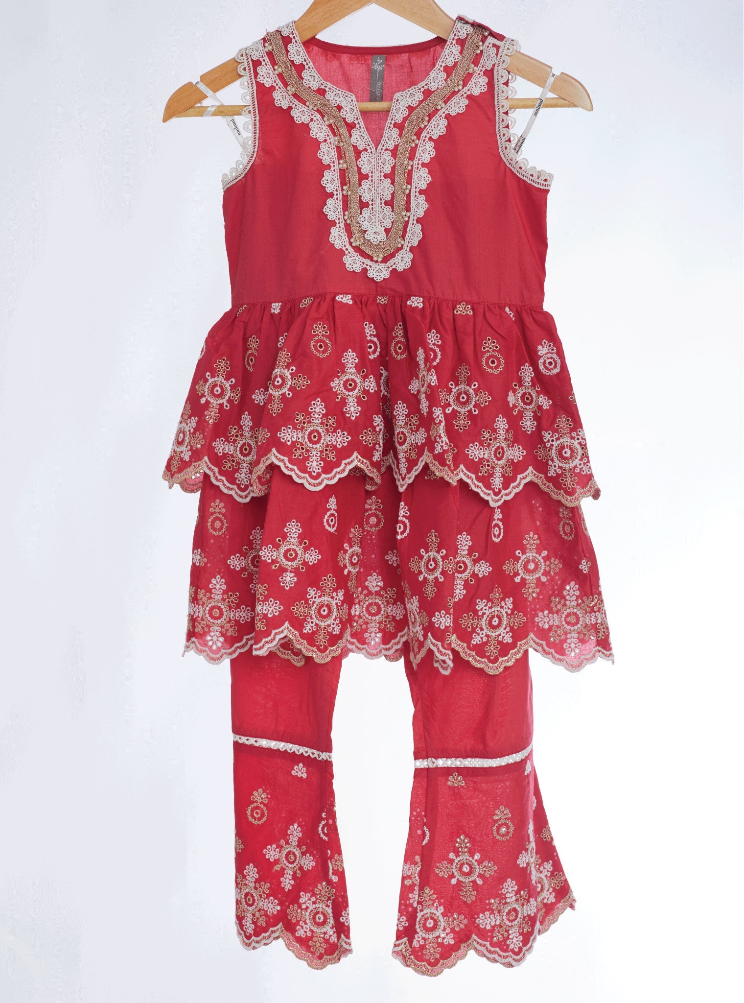 Nell Supima Cotton Red Kurta Set
