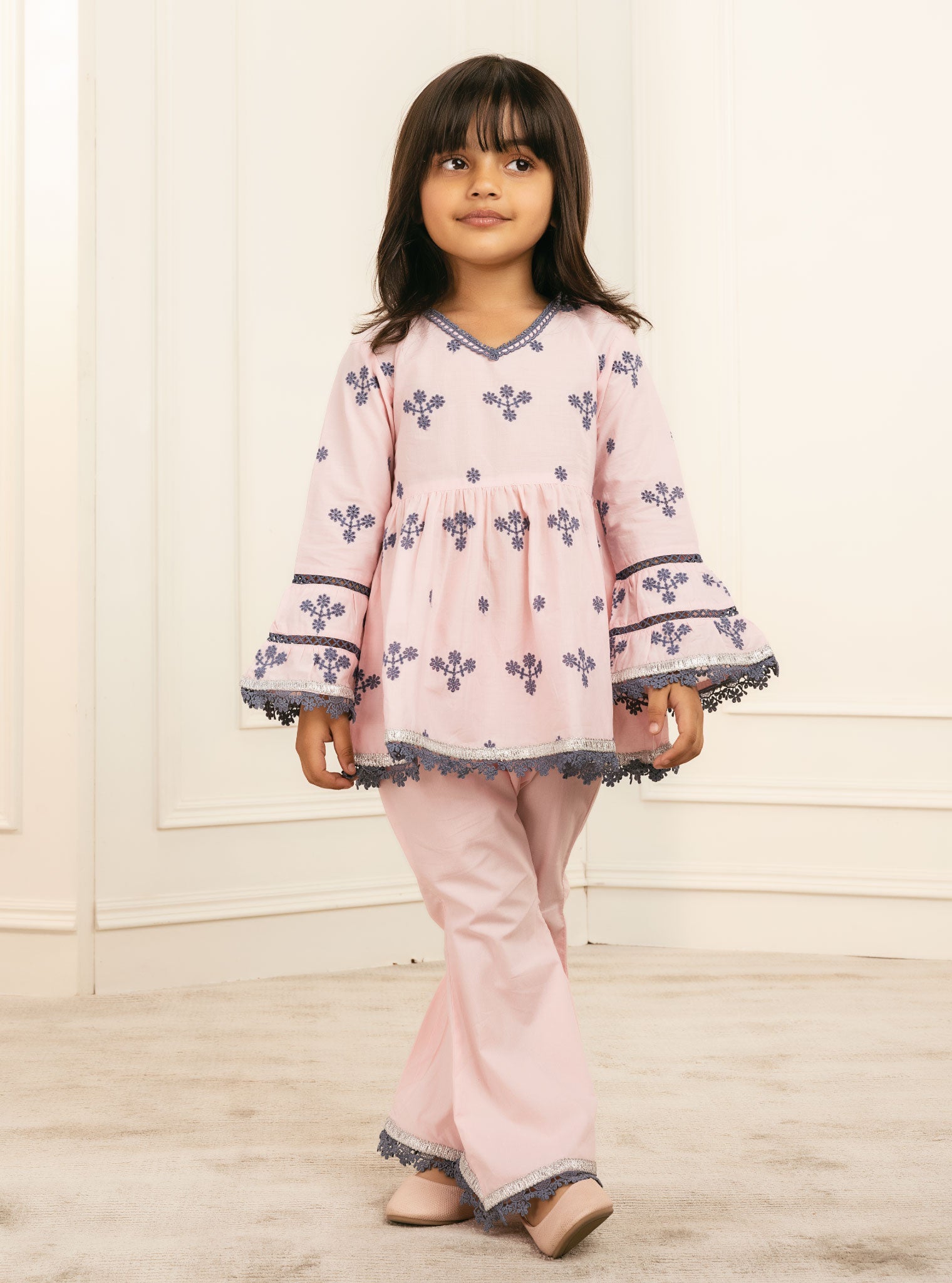 Bud Supima Cotton Pink Kurta Set