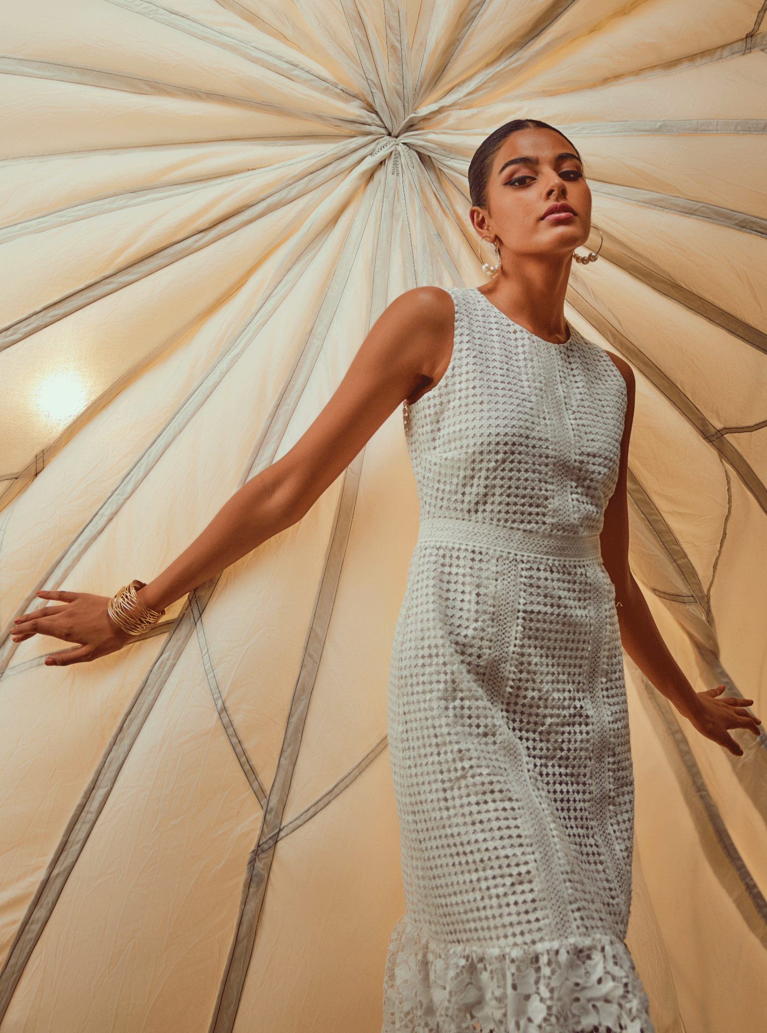 Guipure Skye Supima Cotton White Dress