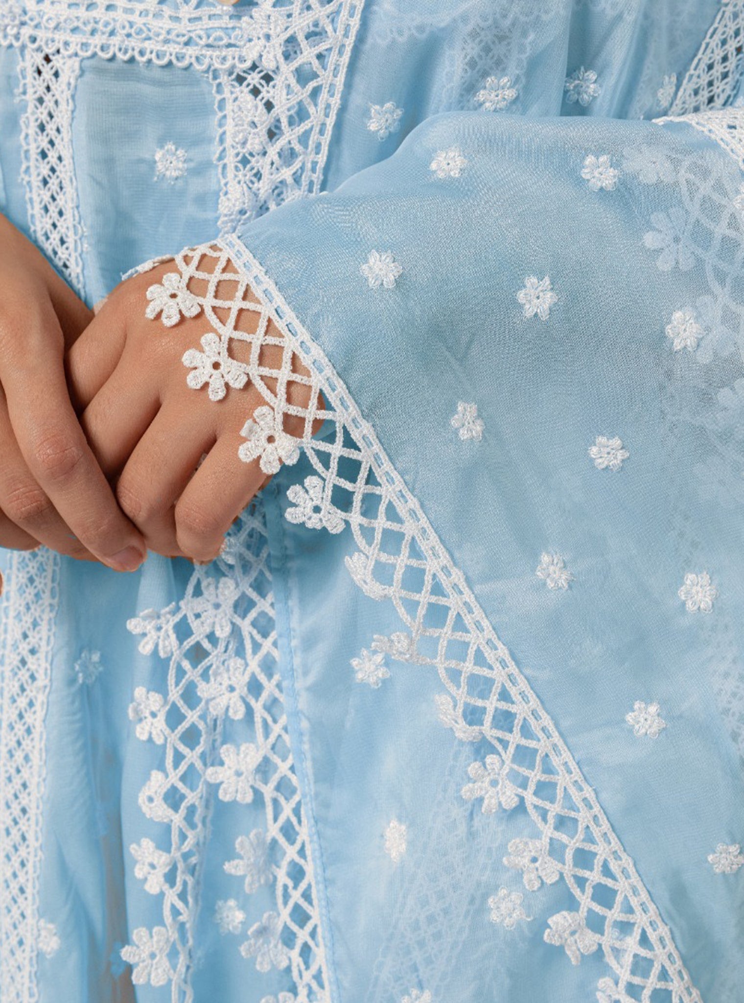 Valerie Organza Blue Anarkali Kurta Set