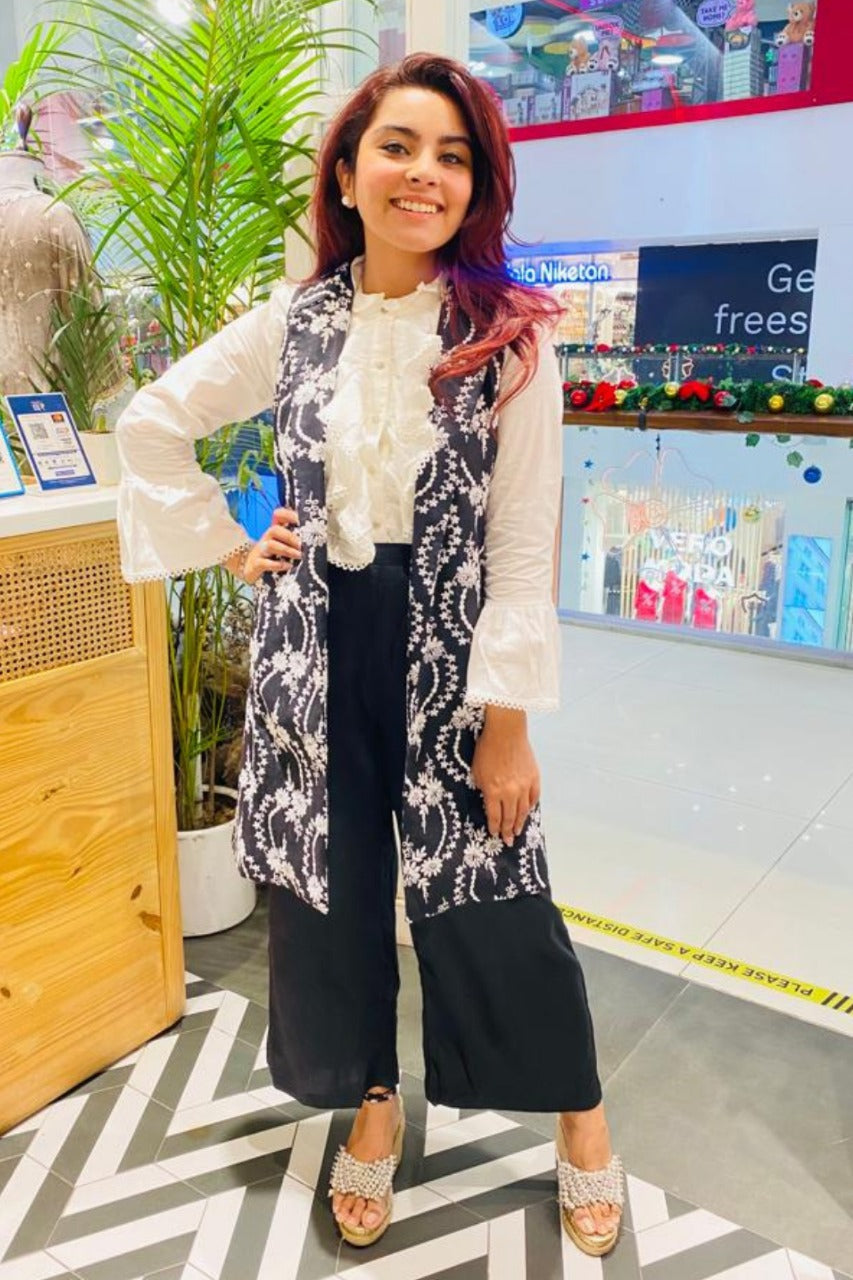 Tiare Wool Black Jacket Co-Ord Set