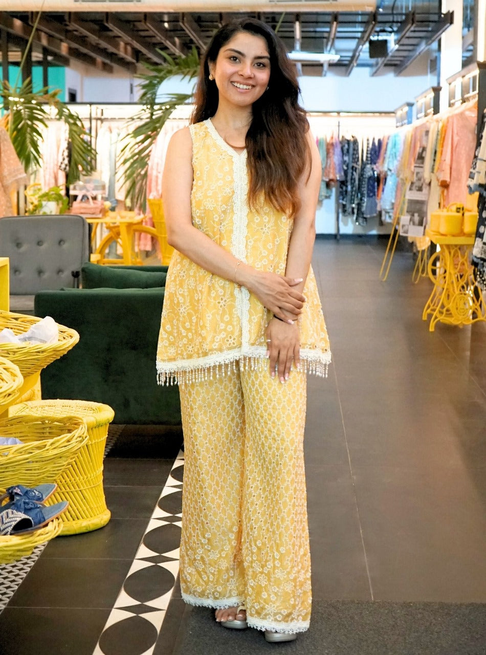 Rehanshi Supima Cotton Yellow Co-ord Set