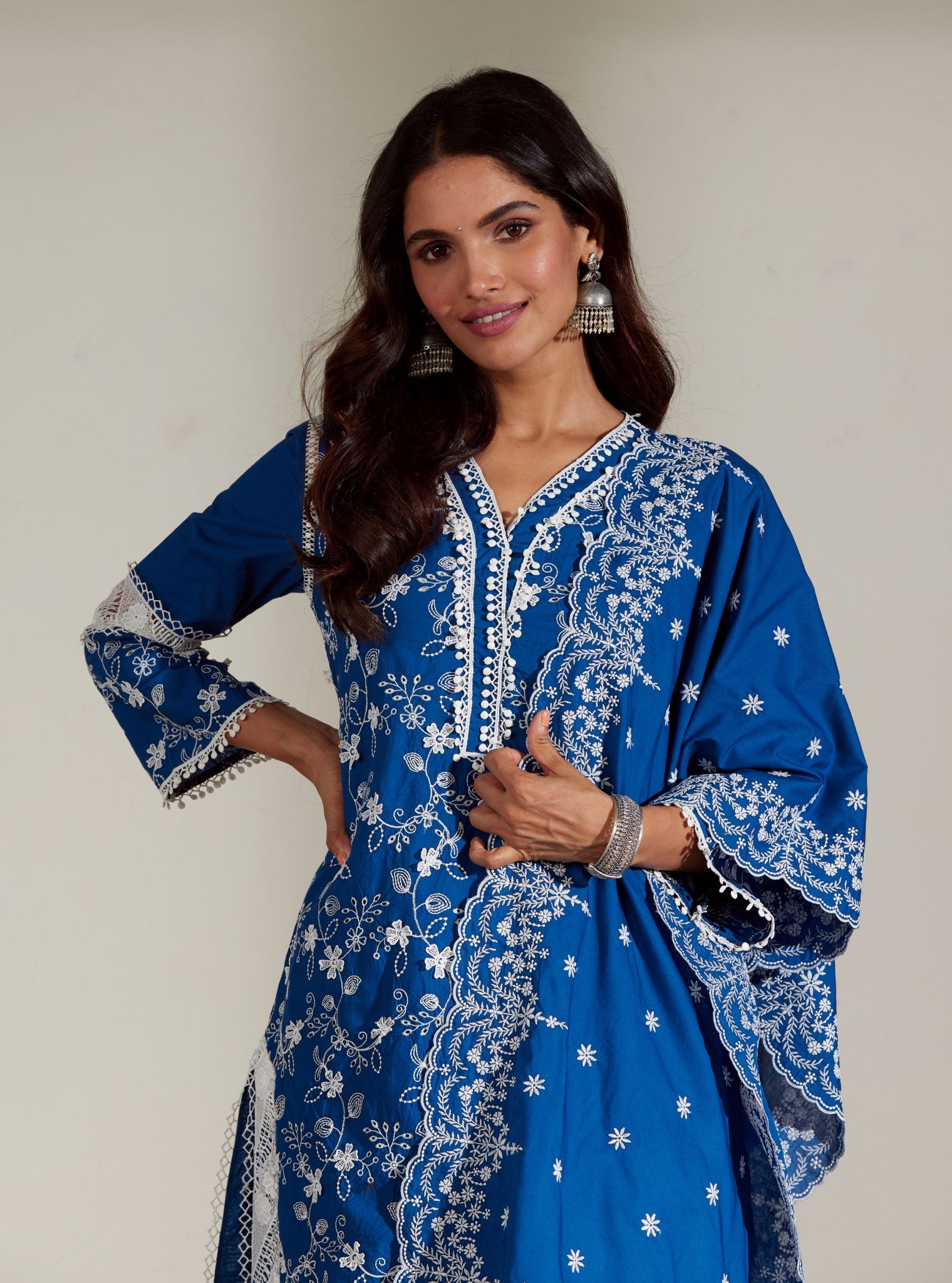 Alice Supima Cotton Navy Kurta Set