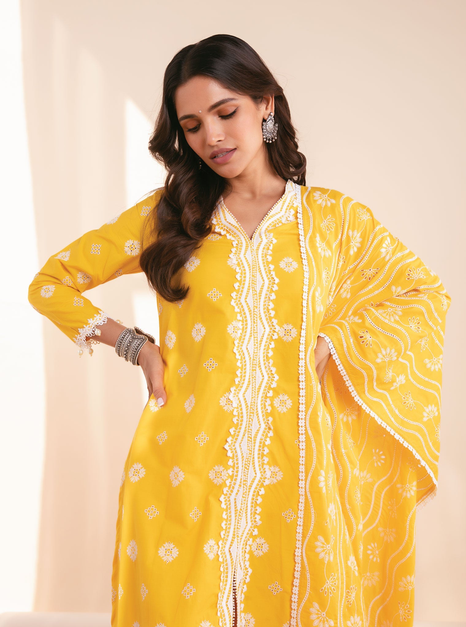 Audrey Supima Cotton Mango Kurta Set