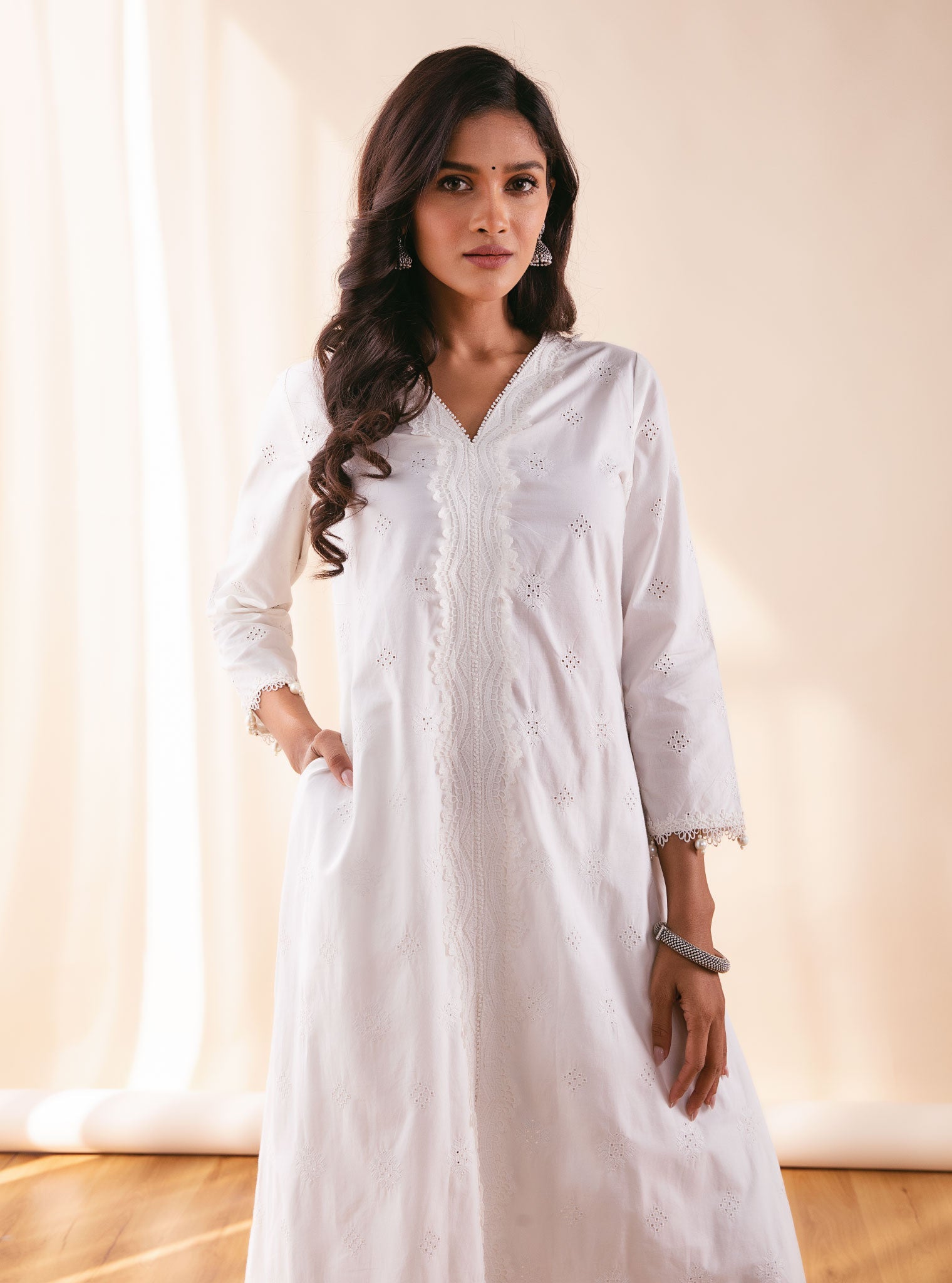 Audrey Supima Cotton White Kurta Set