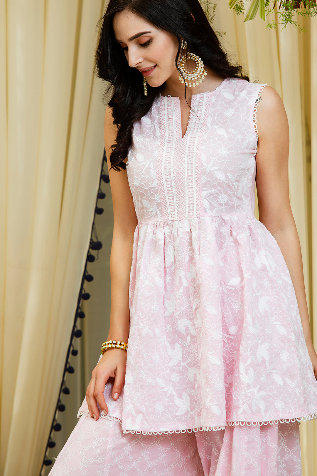 Magnolia Pink Kurta with Sharara Set